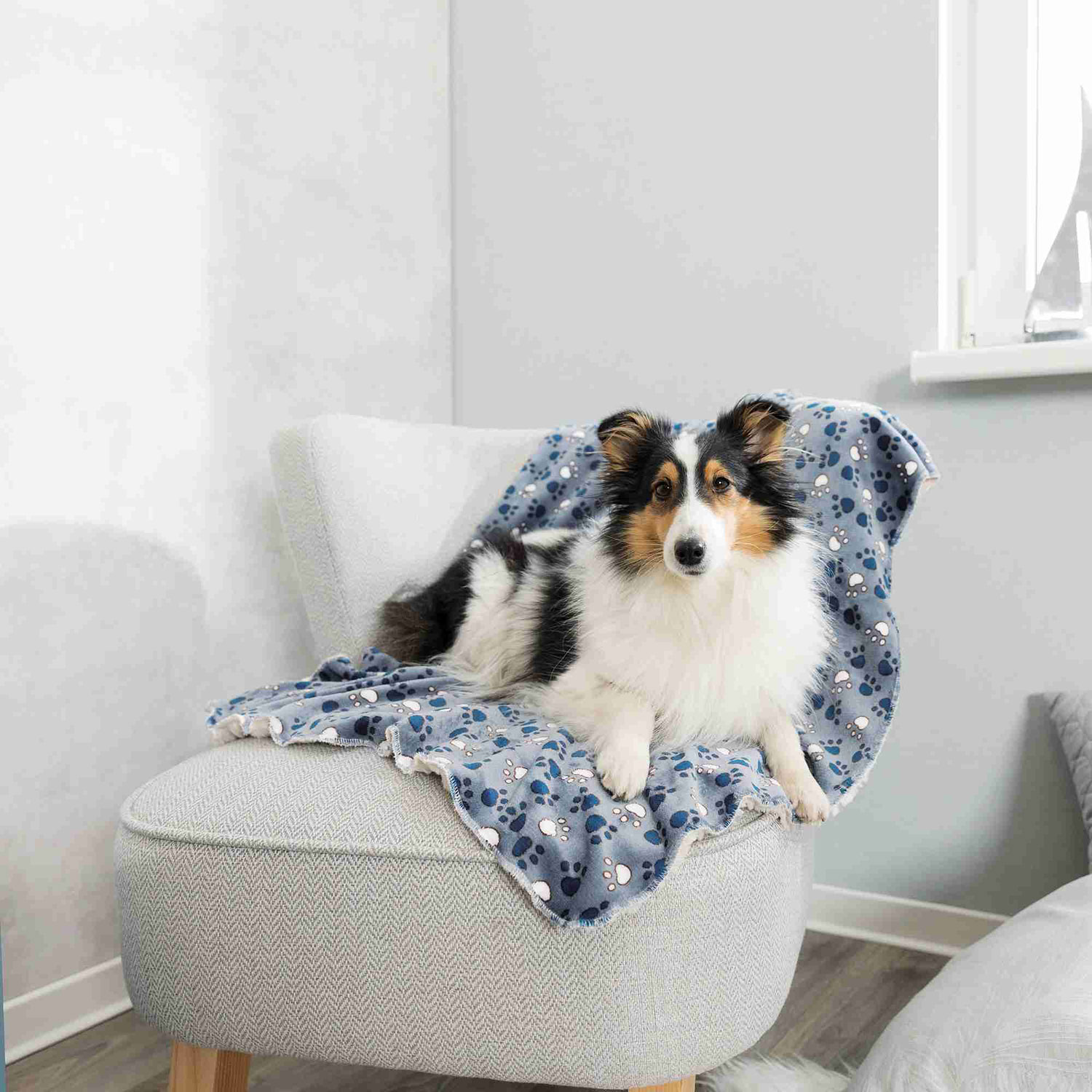 Manta Tammy, 100 × 70 cm, Azul-Beige