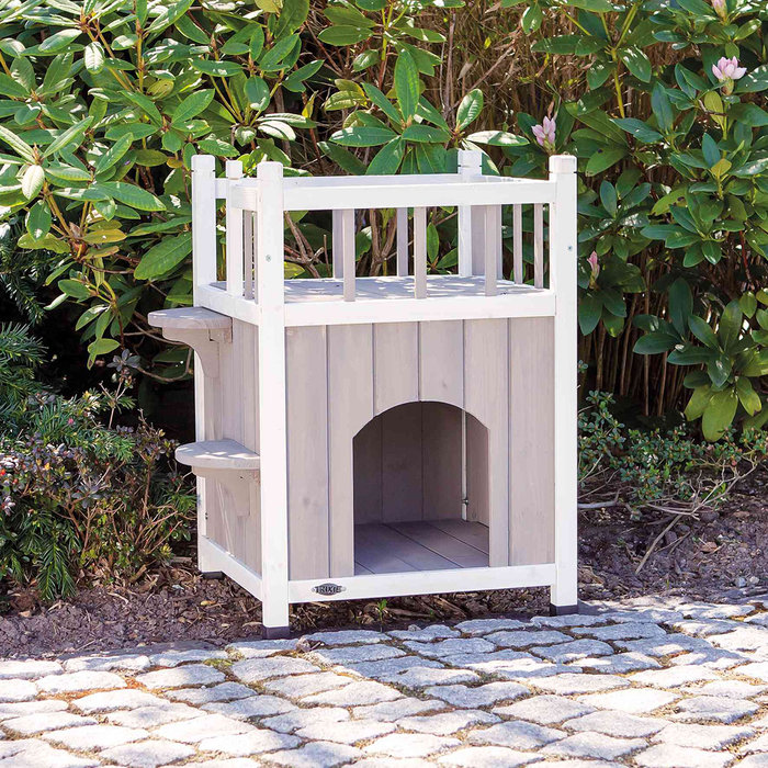 Caseta Exterior con Balcón para Gatos Cat's Home natura