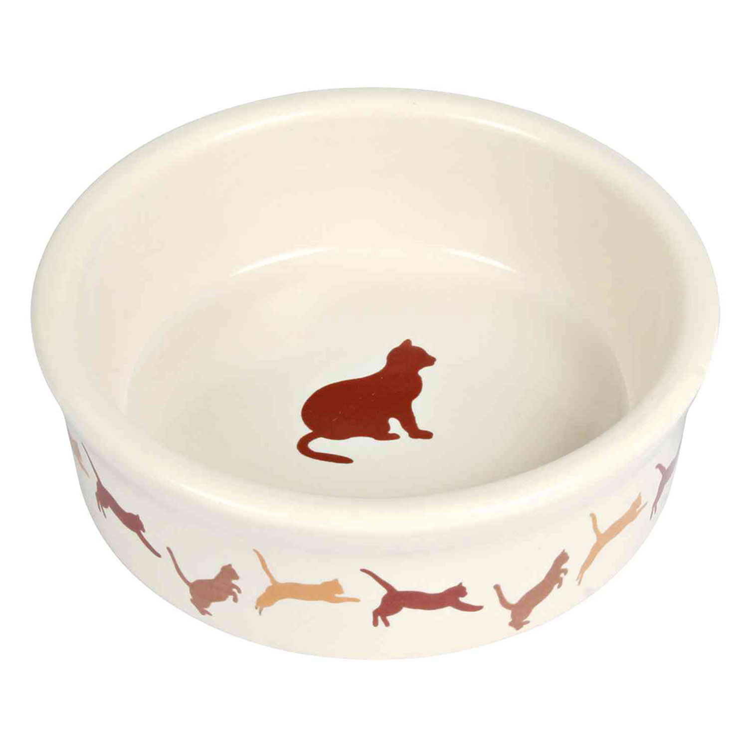 Comedero Cerámica Gatos, motivos, 0.25 l, ø11 cm, Blanco