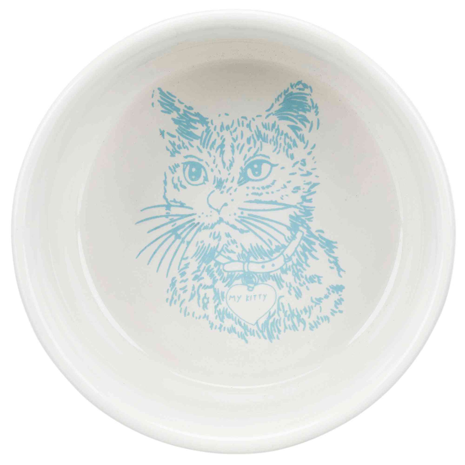 Comedero Cerámica Gatos, motivos, 0.3 l, ø11 cm, Blanco