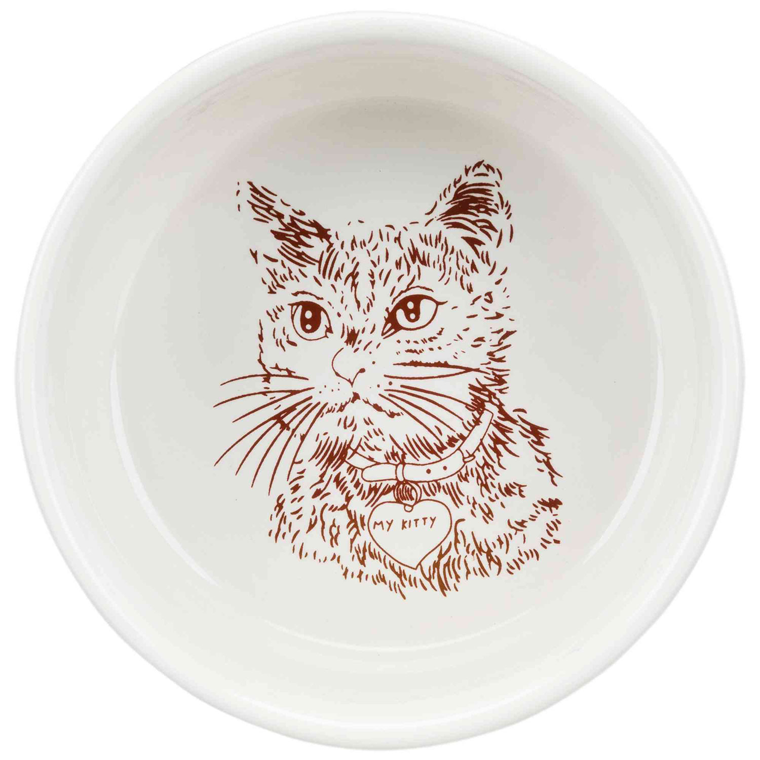 Comedero Cerámica Gatos, motivos, 0.3 l, ø11 cm, Blanco