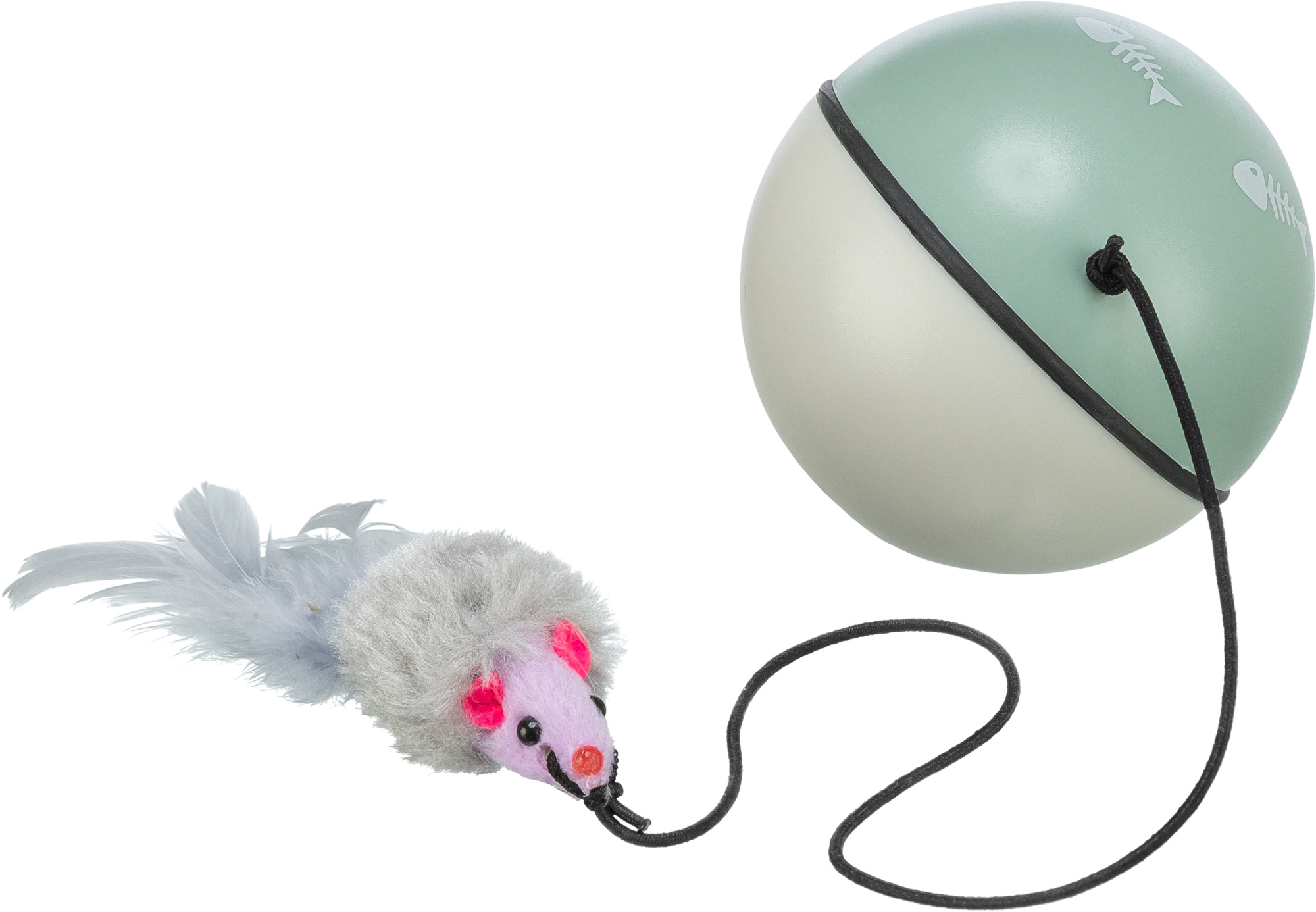 Pelota con Motor y Ratón cuerda/pluma, ø9 cm