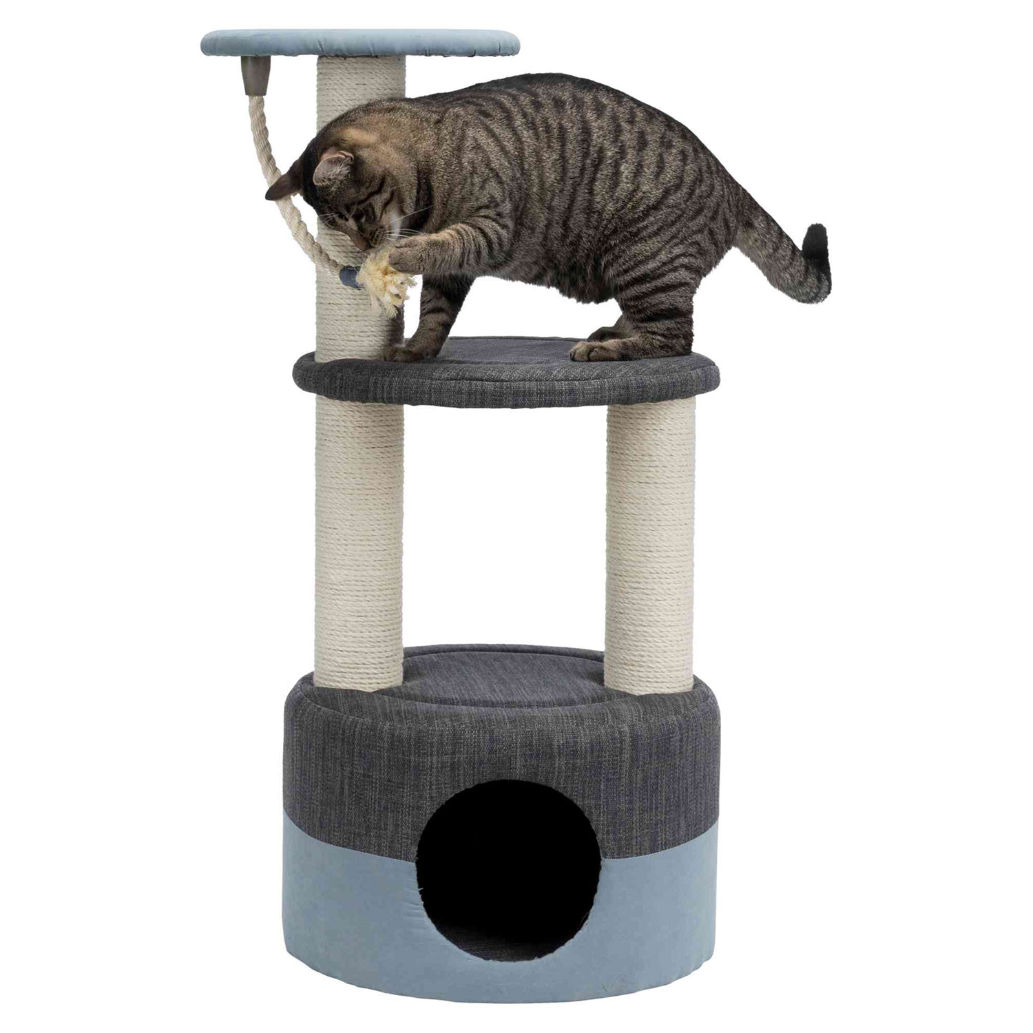 Poste Rascador Alejo, 89 cm, Azul-Gris