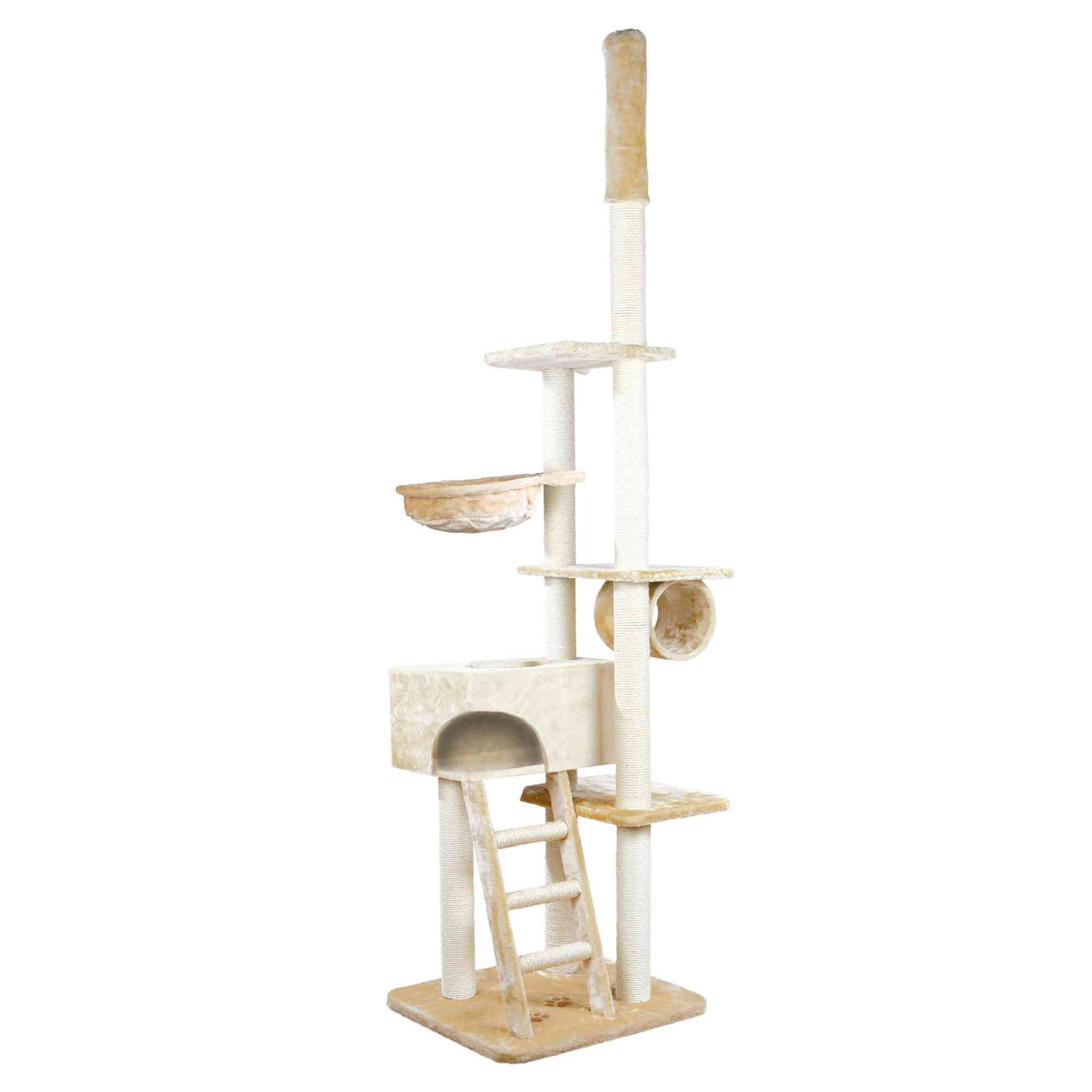 Poste Rascador Zaragoza, Suelo-Techo, 220-260 cm, Beige