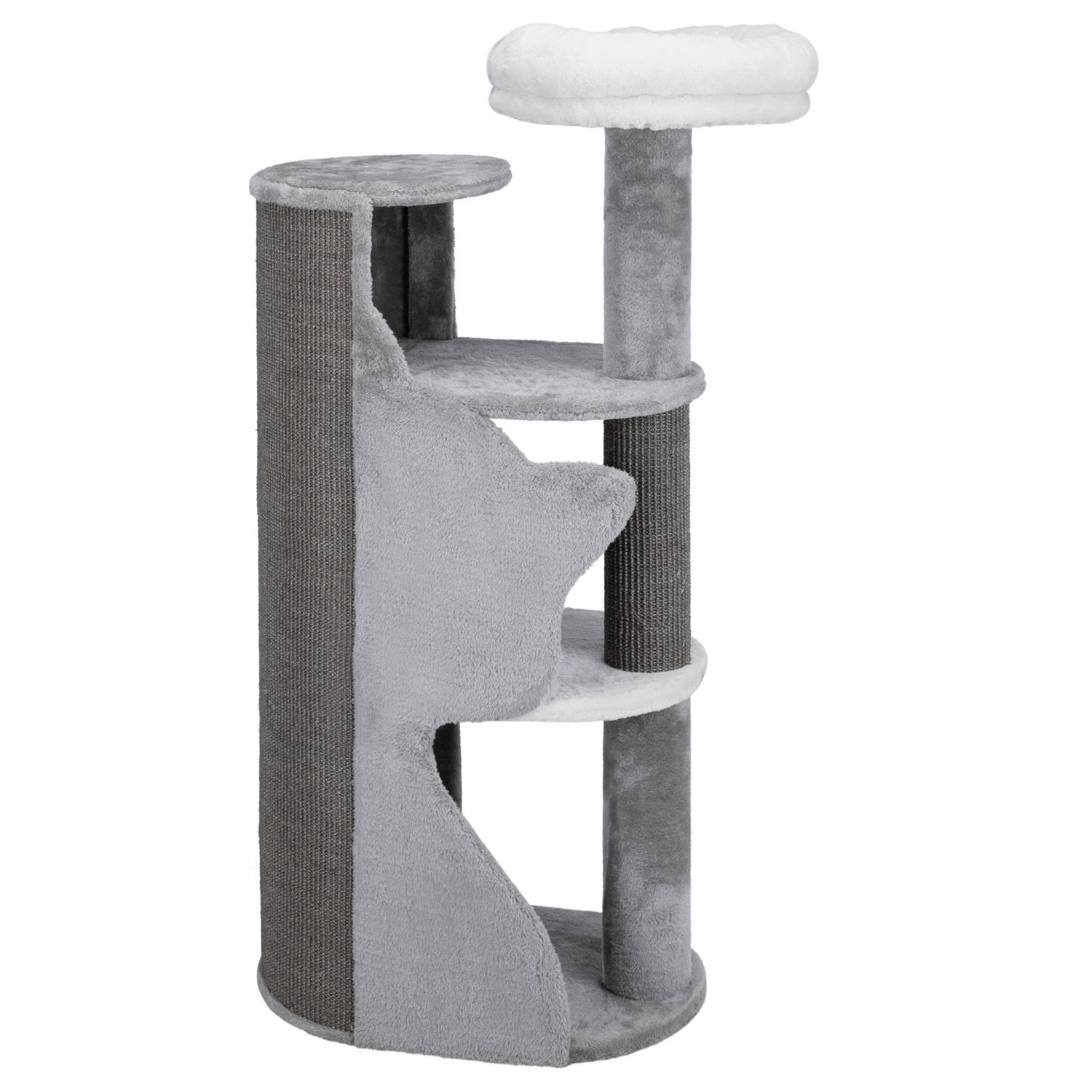 Poste Rascador Adele, 120 cm, Gris-Blanco-Gris