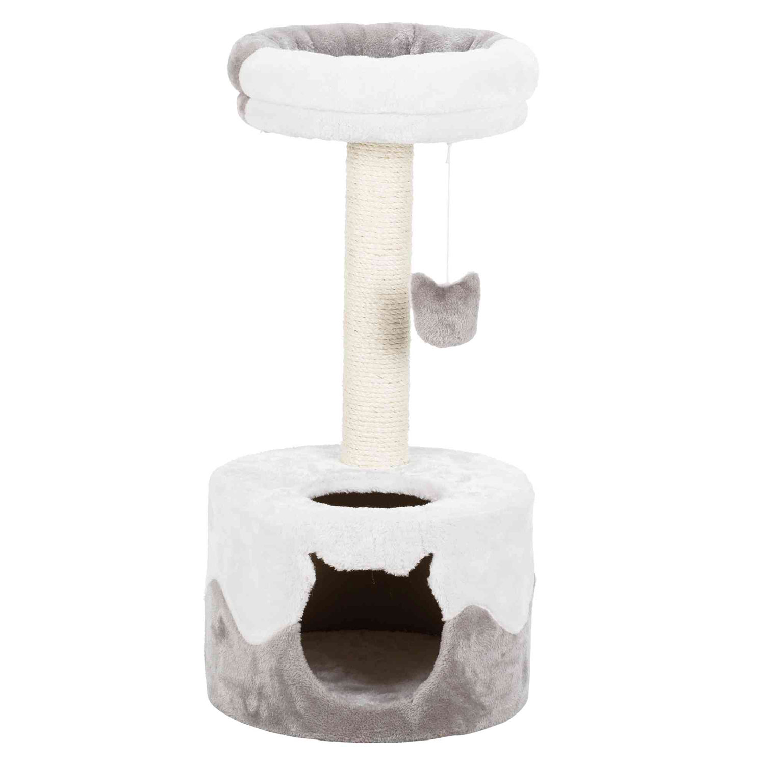 Poste Rascador Nuria, 71 cm, Blanco-Gris