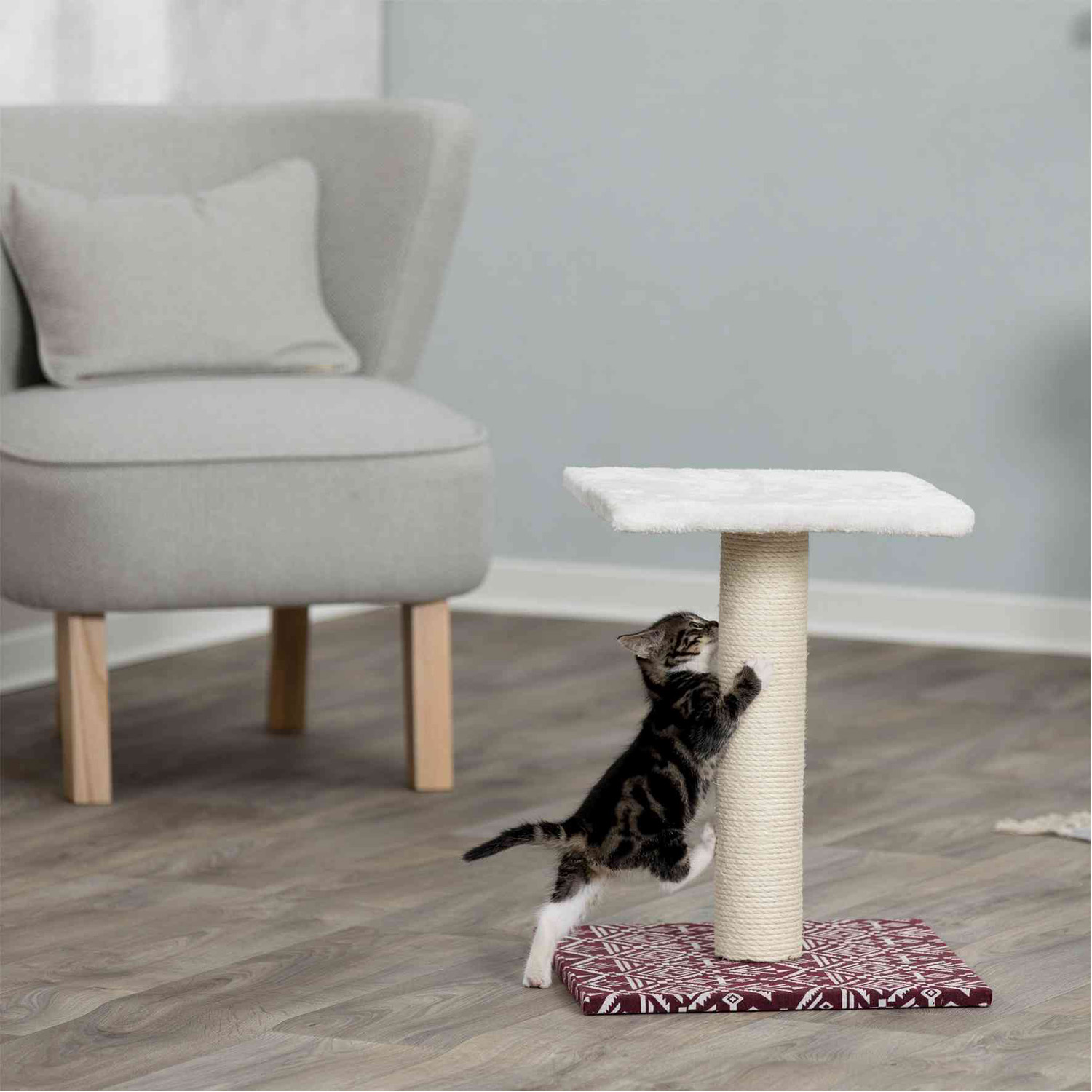 Poste Rascador Carlotta, 49 cm, Beige-Vino tinto