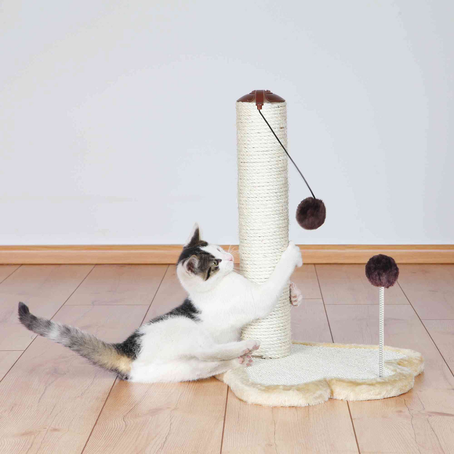 Huella Rascadora con Poste, 50 cm, Beige-Marrón