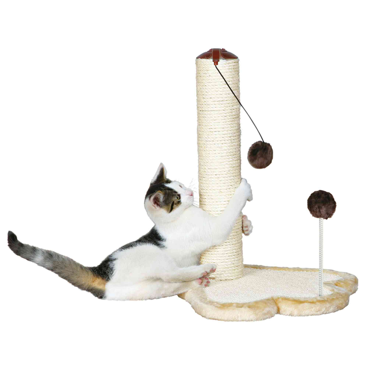 Huella Rascadora con Poste, 50 cm, Beige-Marrón
