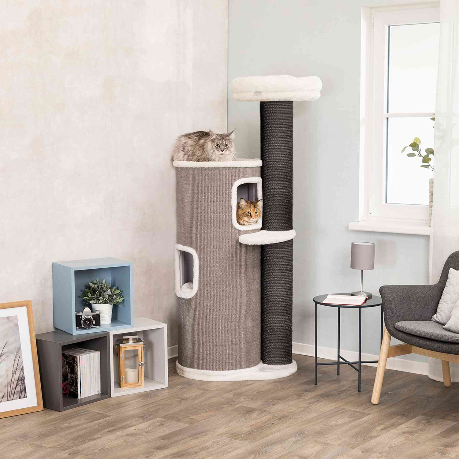 Poste rascador XXL Pietro, 168 cm, Gris