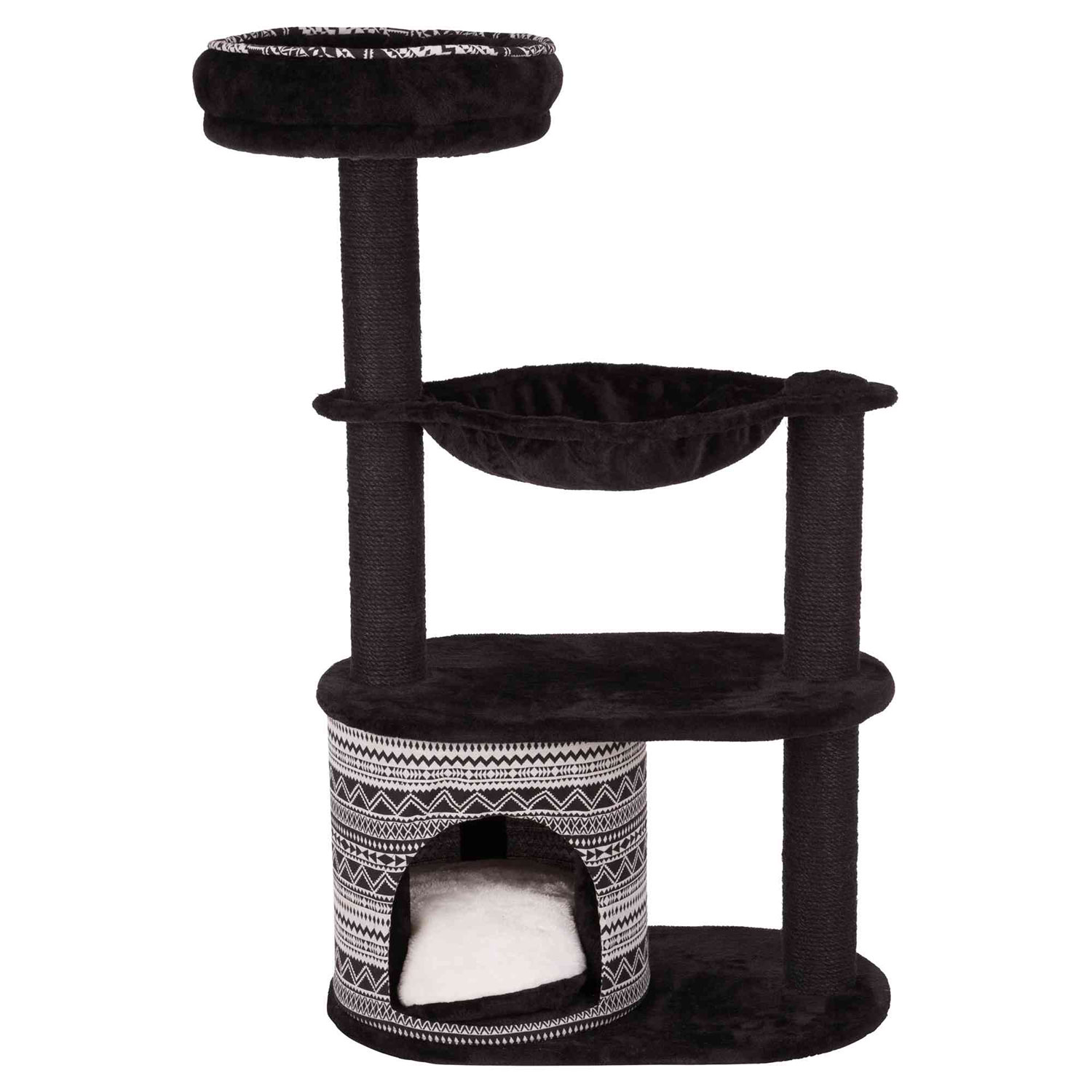 Poste Rascador Giada, 112 cm, Negro-Blanco