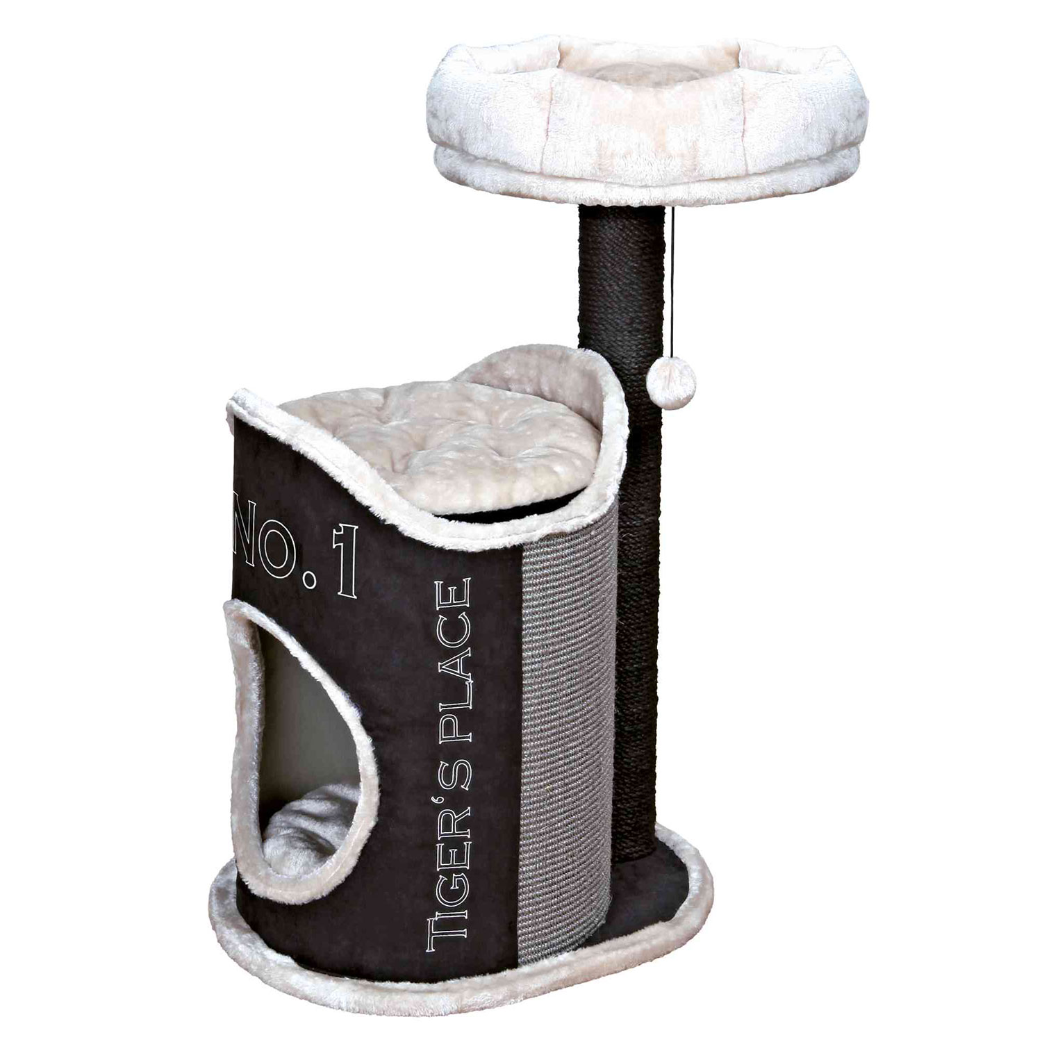 Poste Rascador Susana, 90 cm, Negro-Gris claro