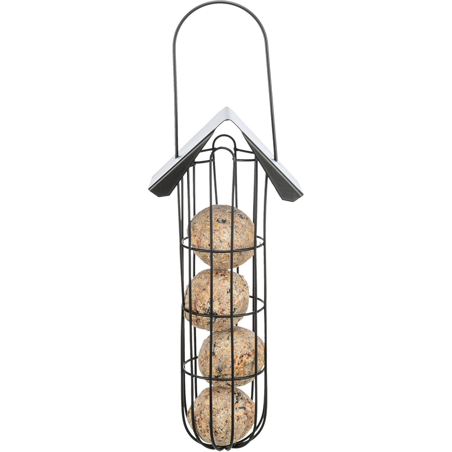 Comedero Bolas de Grasa, 11 × 25 × 10 cm, Negro