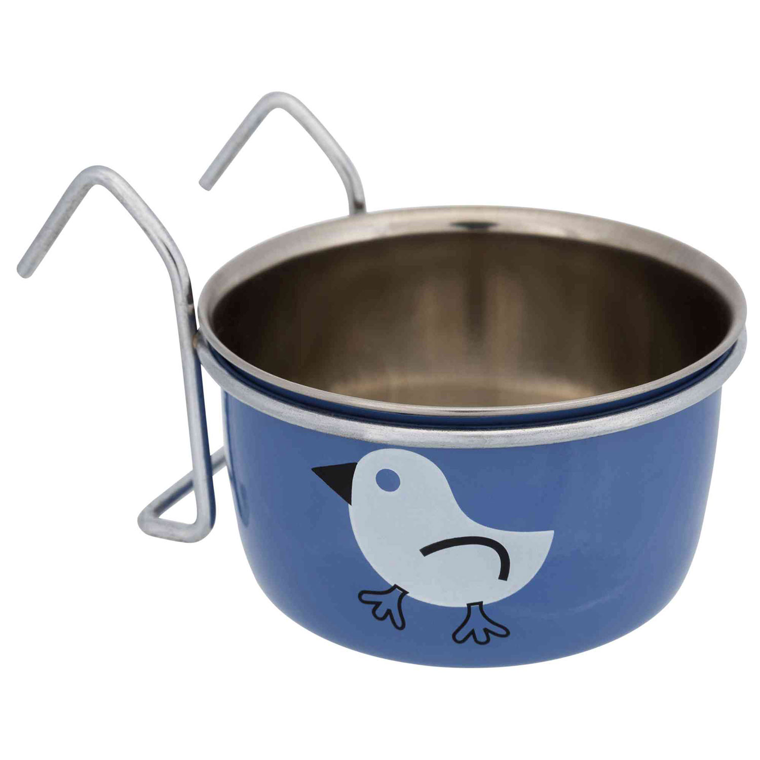 Comedero Acero Inox con gancho y Diseños, 200 ml/ø8 cm