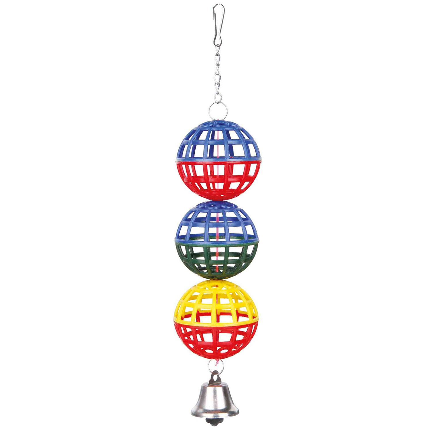 3 Pelotas jaula con Cadena y Campana, 16 cm