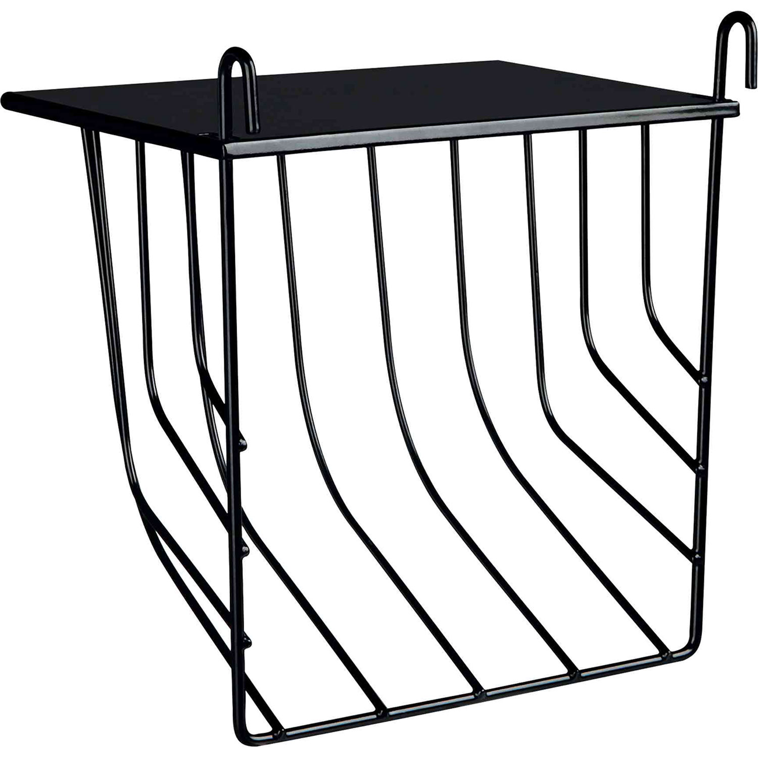 Porta Heno para colgar, con tapa, 17 × 18 × 12 cm, Negro