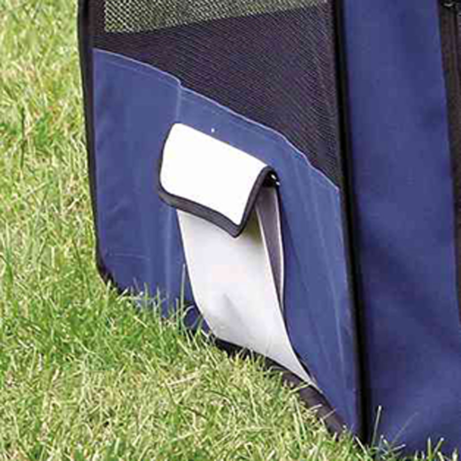 Recinto Roedores Plegable, Nylon, ø90 x 40 cm, Azul-Gris