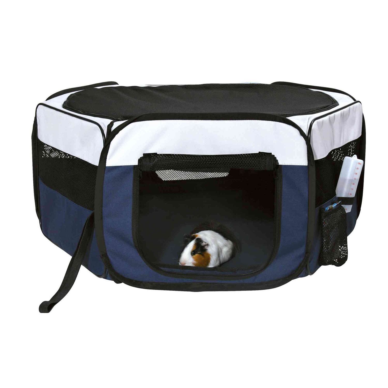 Recinto Roedores Plegable, Nylon, ø90 x 40 cm, Azul-Gris