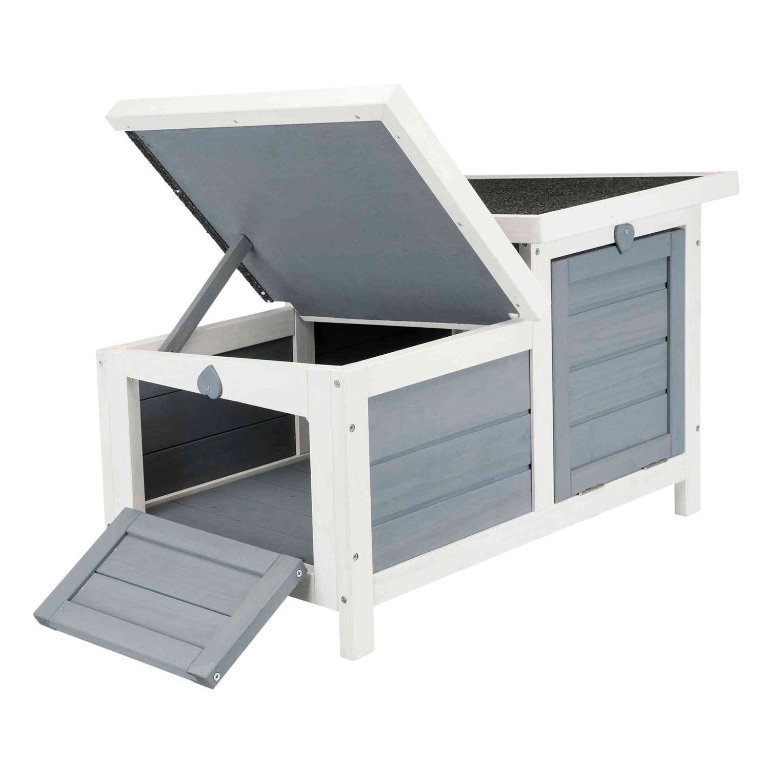 Caseta Natura, Doble, 70 × 43 × 45 cm, Blanco-Gris