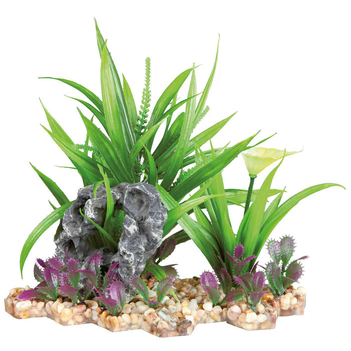 Planta de Plástico con Base de Grava