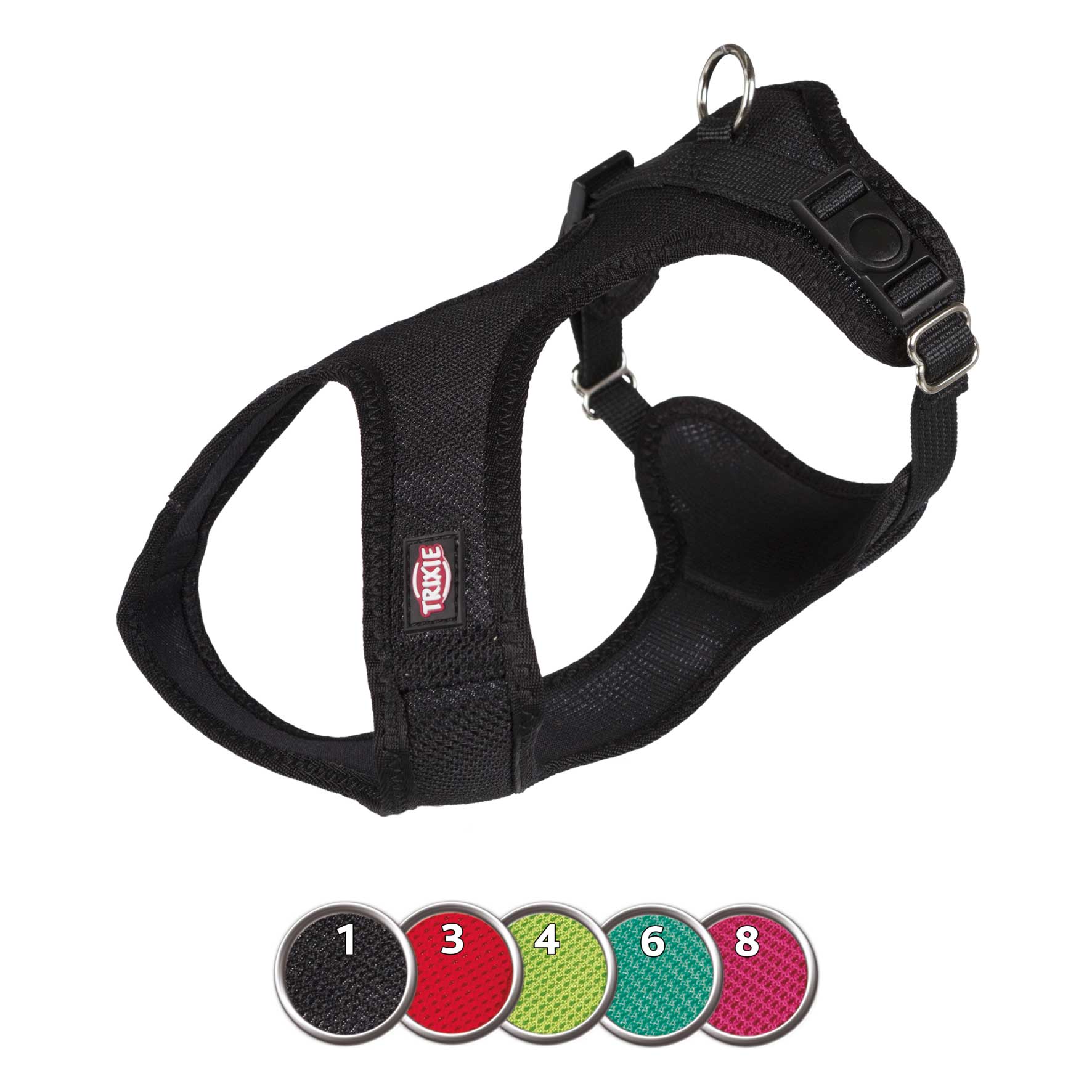 Arnés Suave, XXS–XS: 25–35 cm/15 mm, Negro