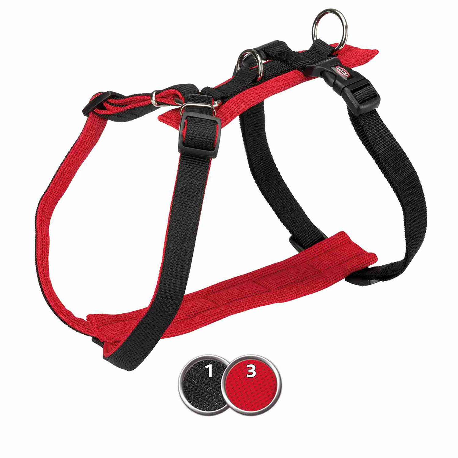 Arnés Comfort Soft, S–M, 42–60 cm/20 mm, Rojo