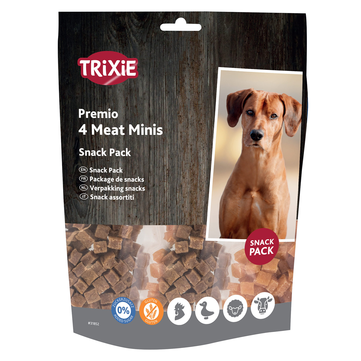 PREMIO 4 Meat Minis, Pollo-Pato-Ternera-Cordero, 4 × 100 g