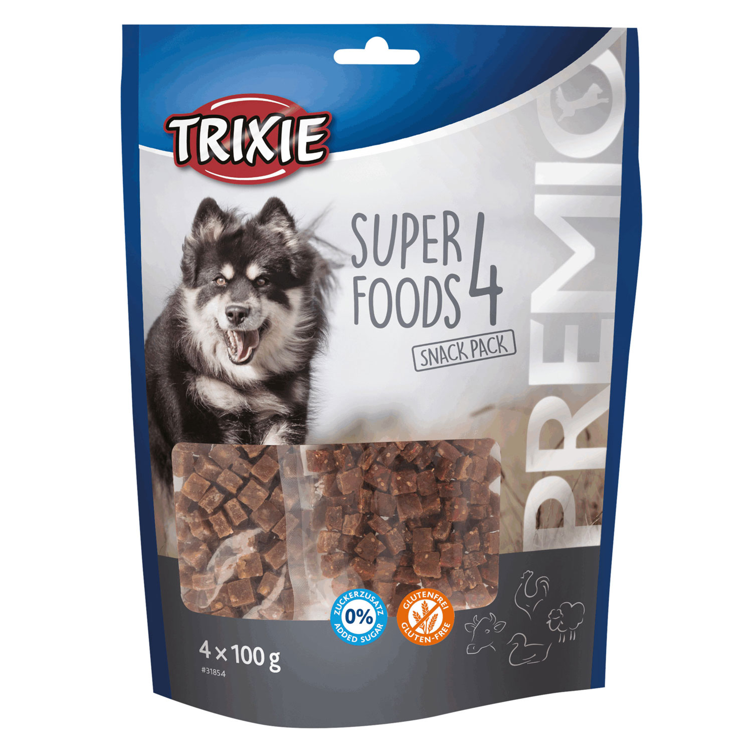 PREMIO 4 Superfoods, Pollo-Pato-Ternera-Cordero, 4 × 100 g