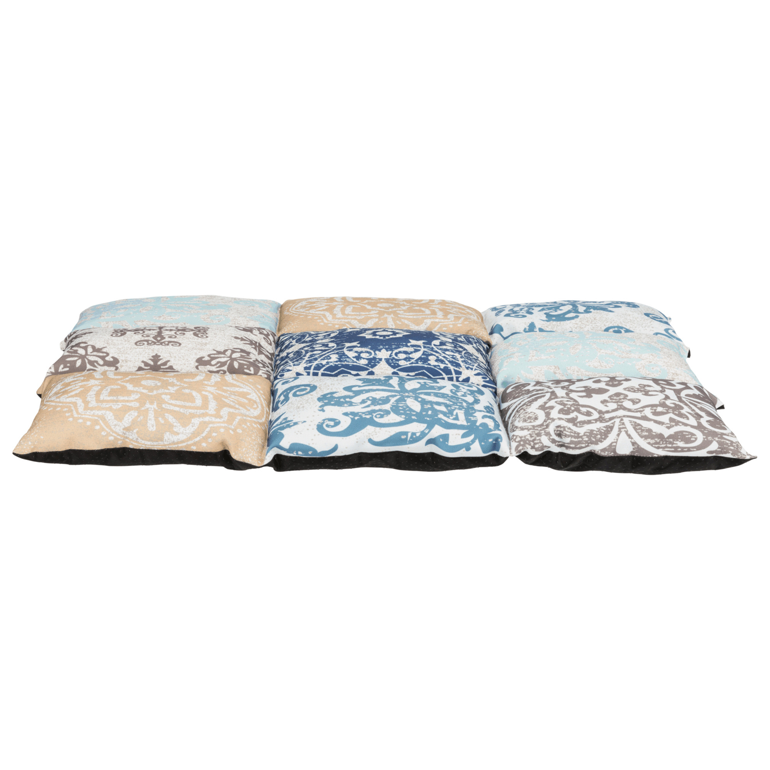 Manta Patchwork, 80 × 55 cm, Azul-Beige