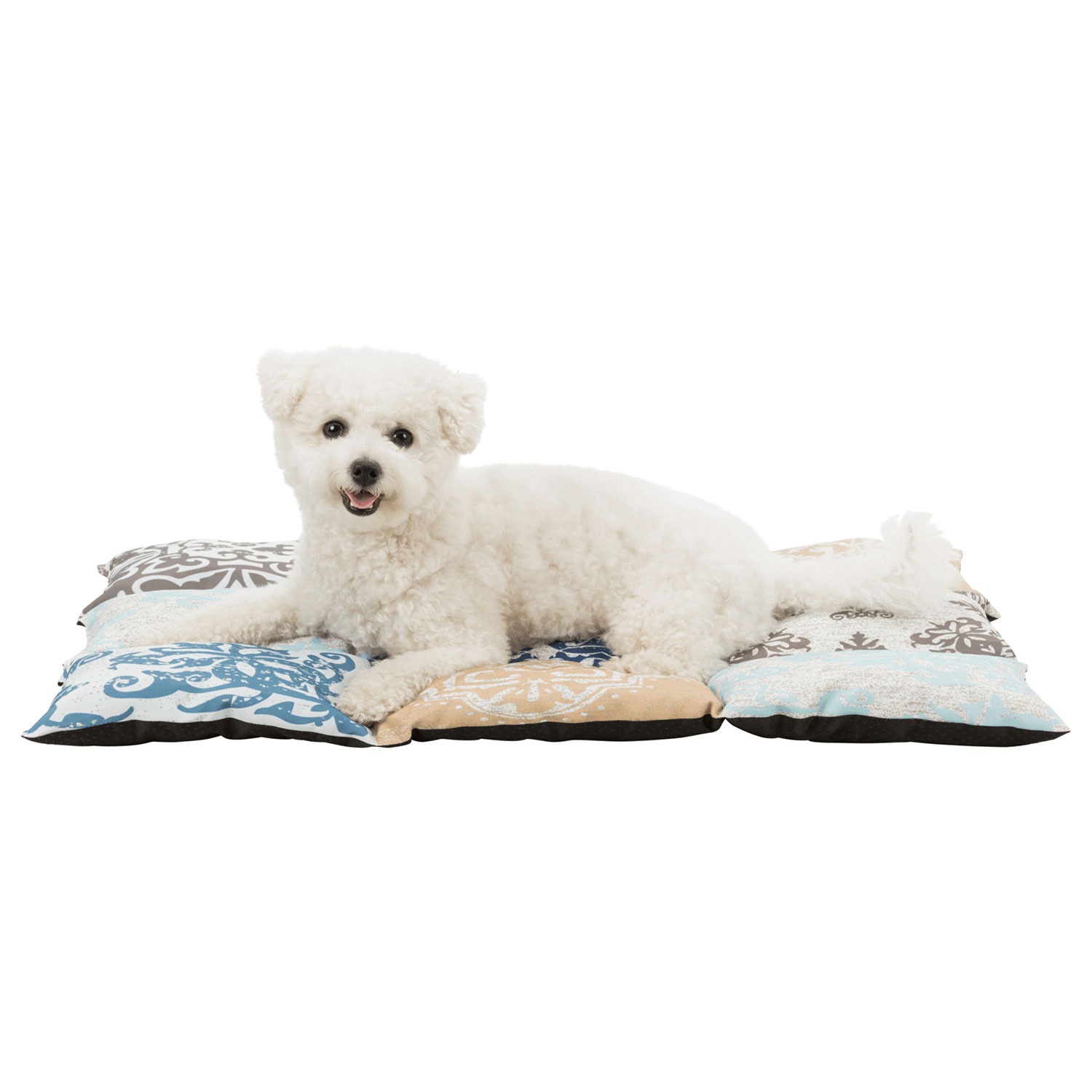 Manta Patchwork, 80 × 55 cm, Azul-Beige