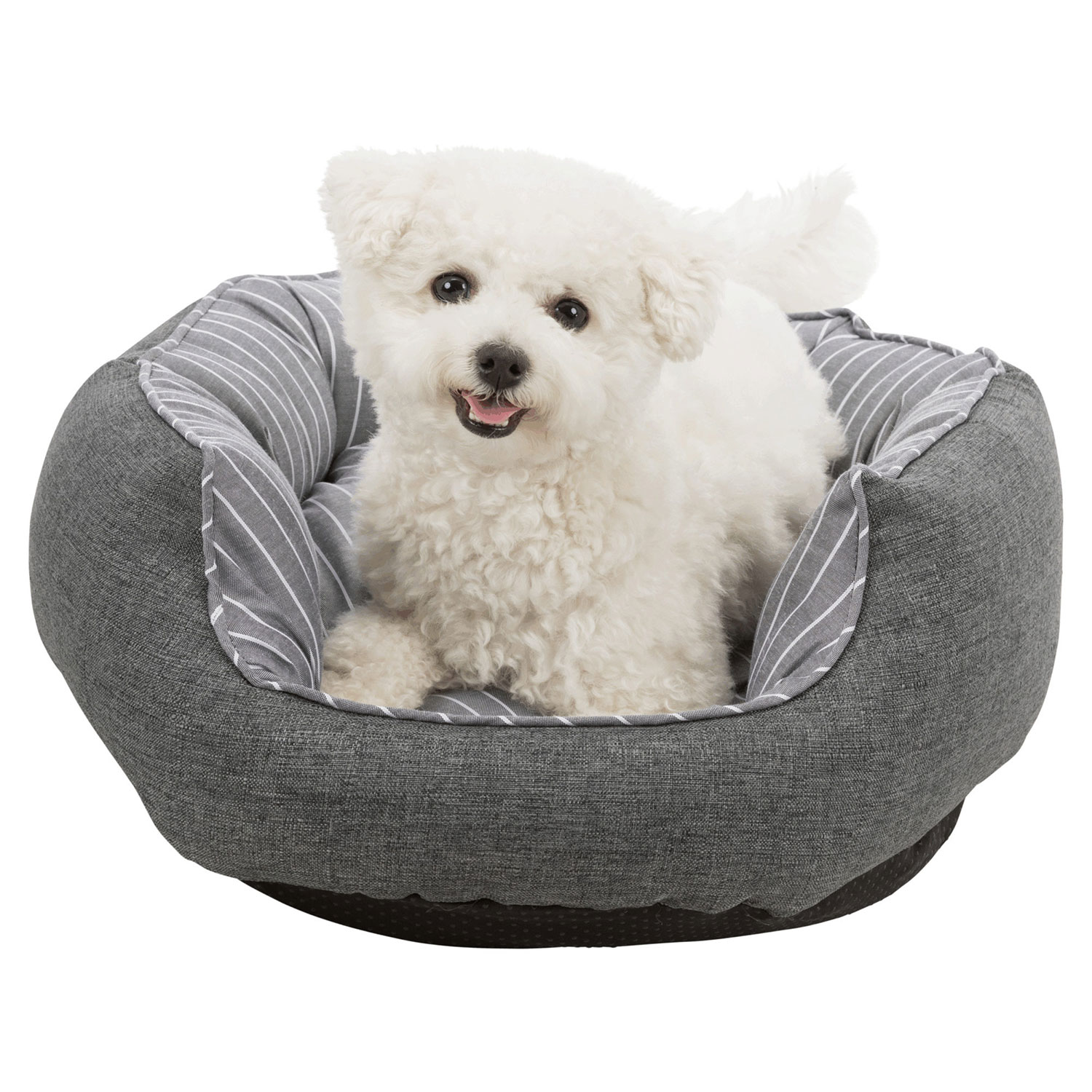 Cama Finley, ø50 cm, Gris-Blanco