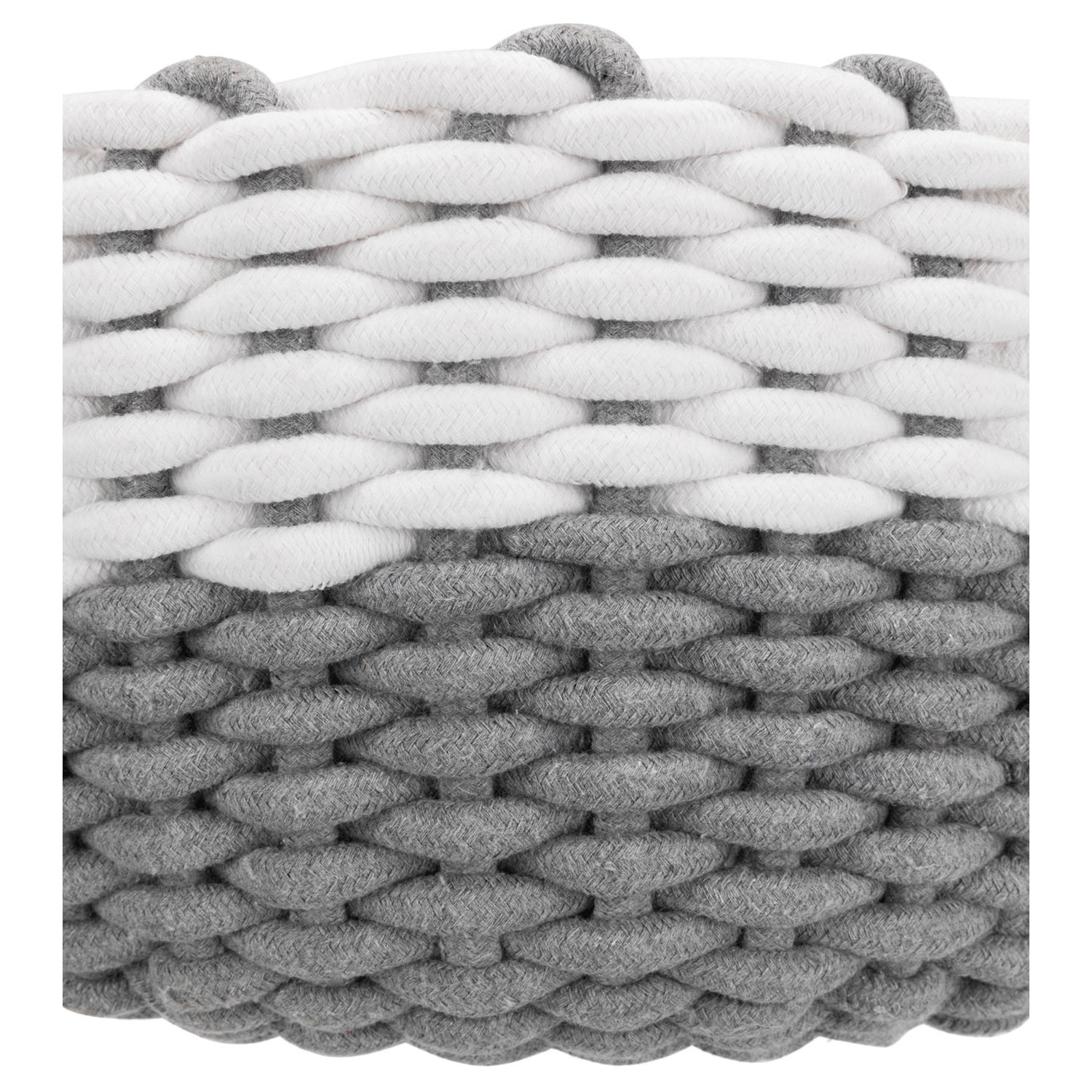 Cesta Nabou, Tejida, ø55 cm, Gris-Blanco