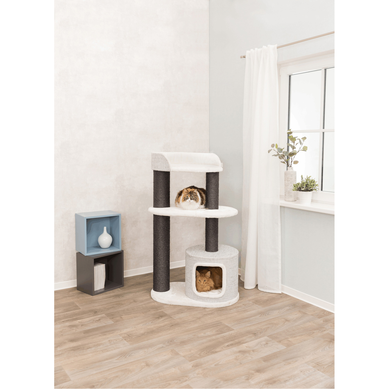 Poste Rascador Cara XXL, 128 cm, Gris