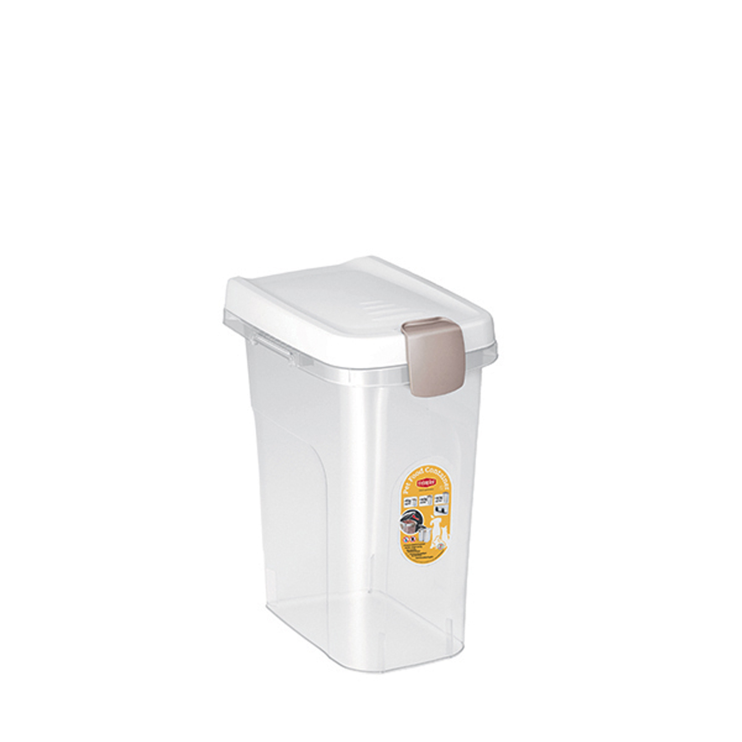 Contenedor Comida 15L, 33x22x41, Blanco/Transp