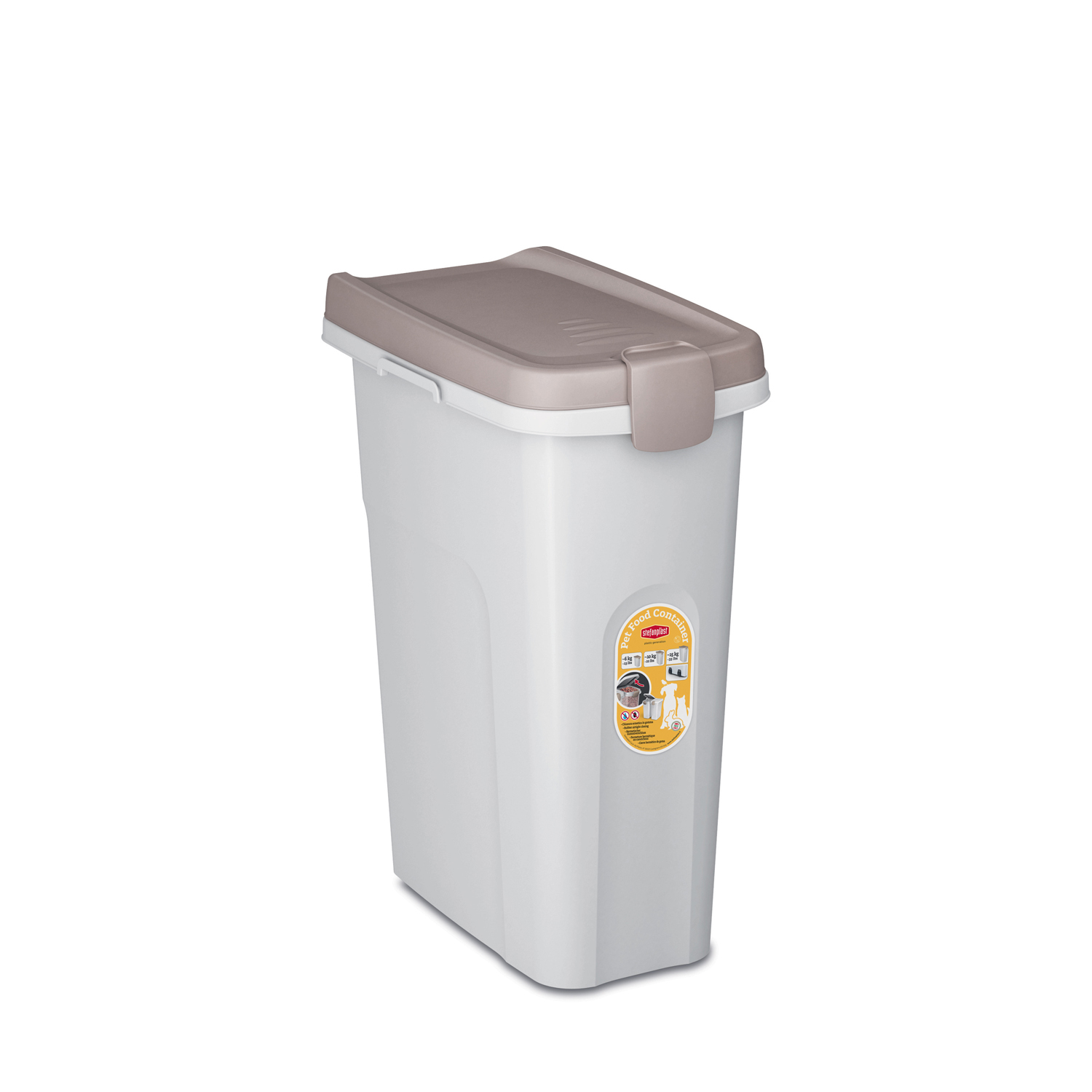 Contenedor Comida 25L, 39x24x51, Blanco/Gris