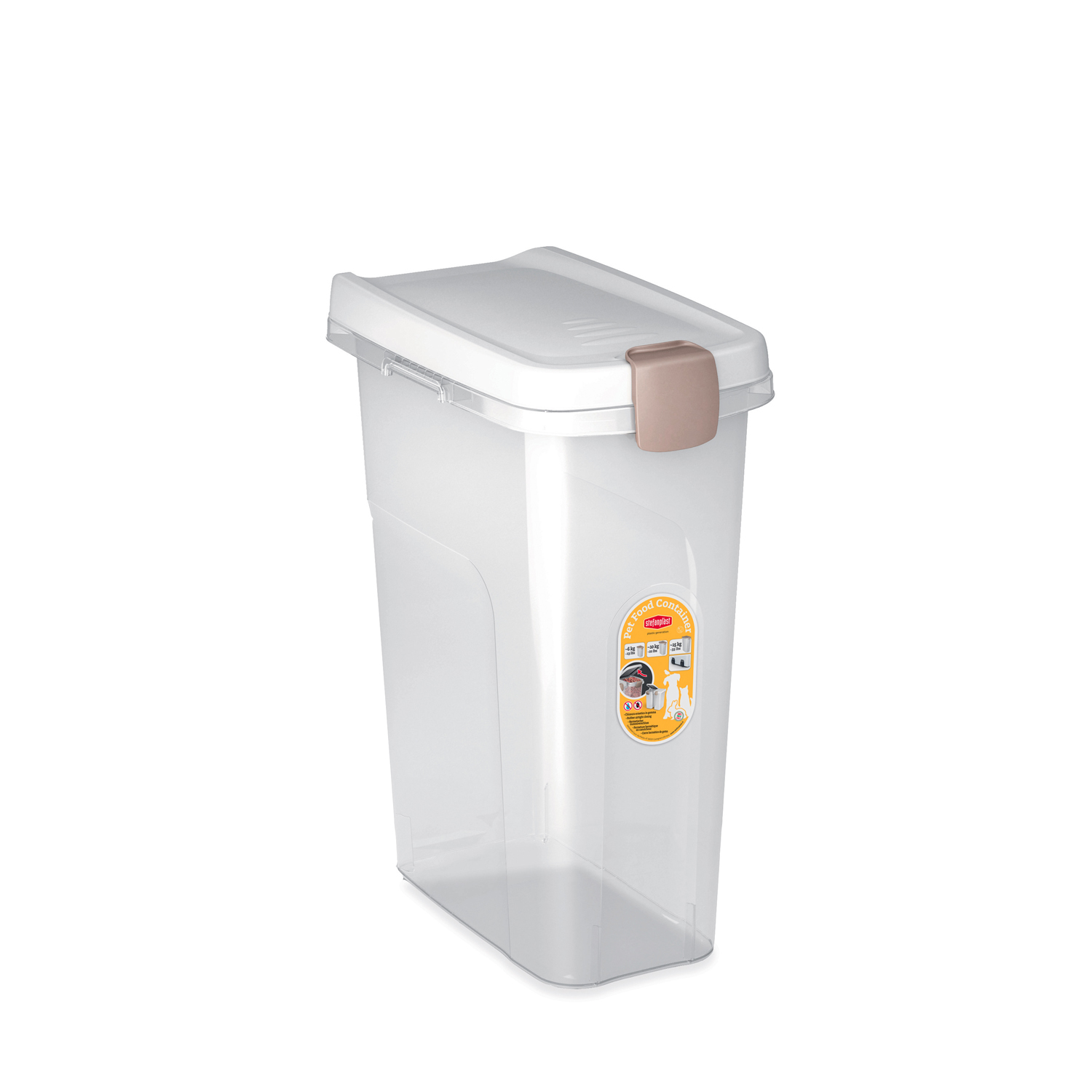 Contenedor Comida 25L, 39x24x51, Blanco/Transp