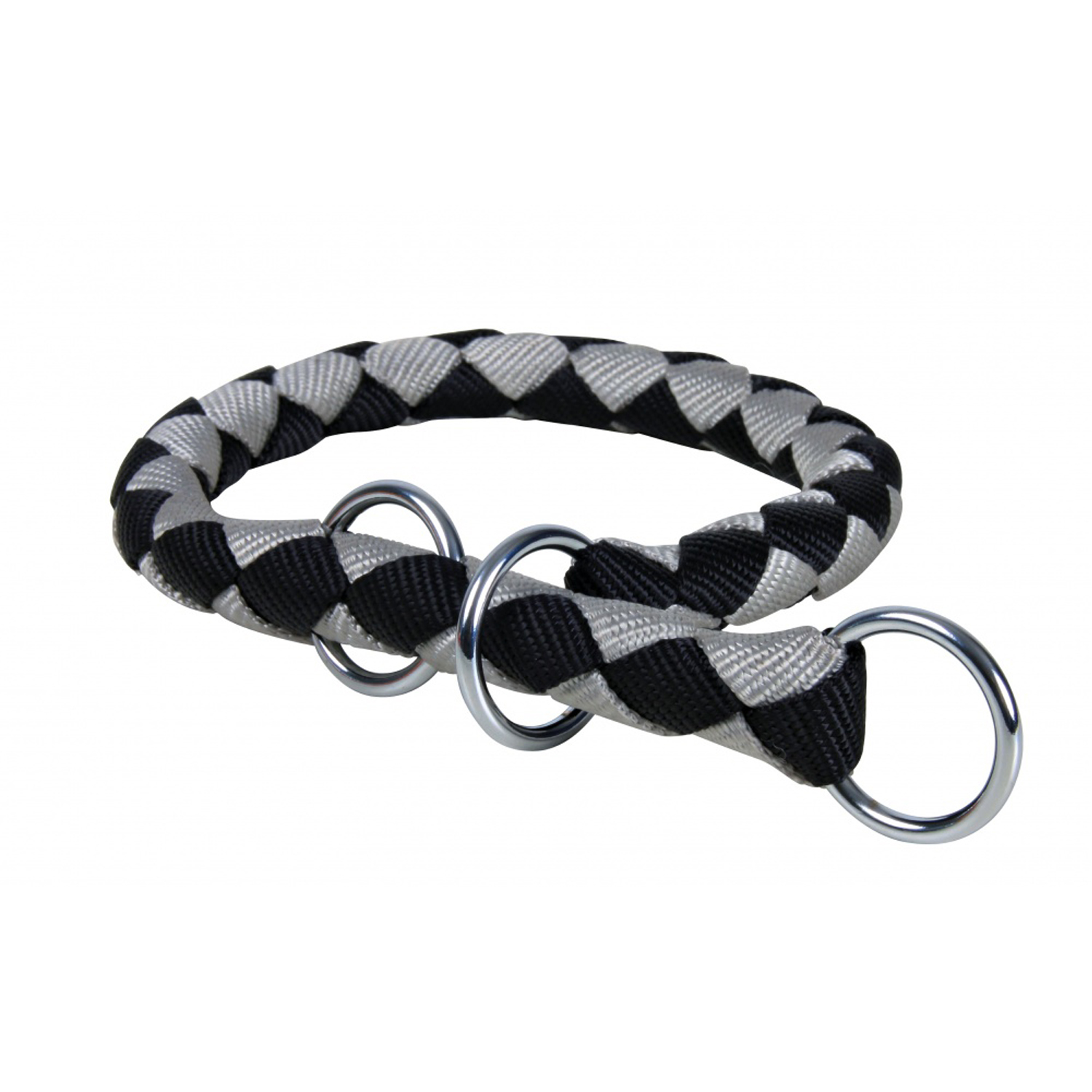 Collar Educación Cavo, S–M,30–36cm/ø12mm, Neg-Pla. (adviento-02)