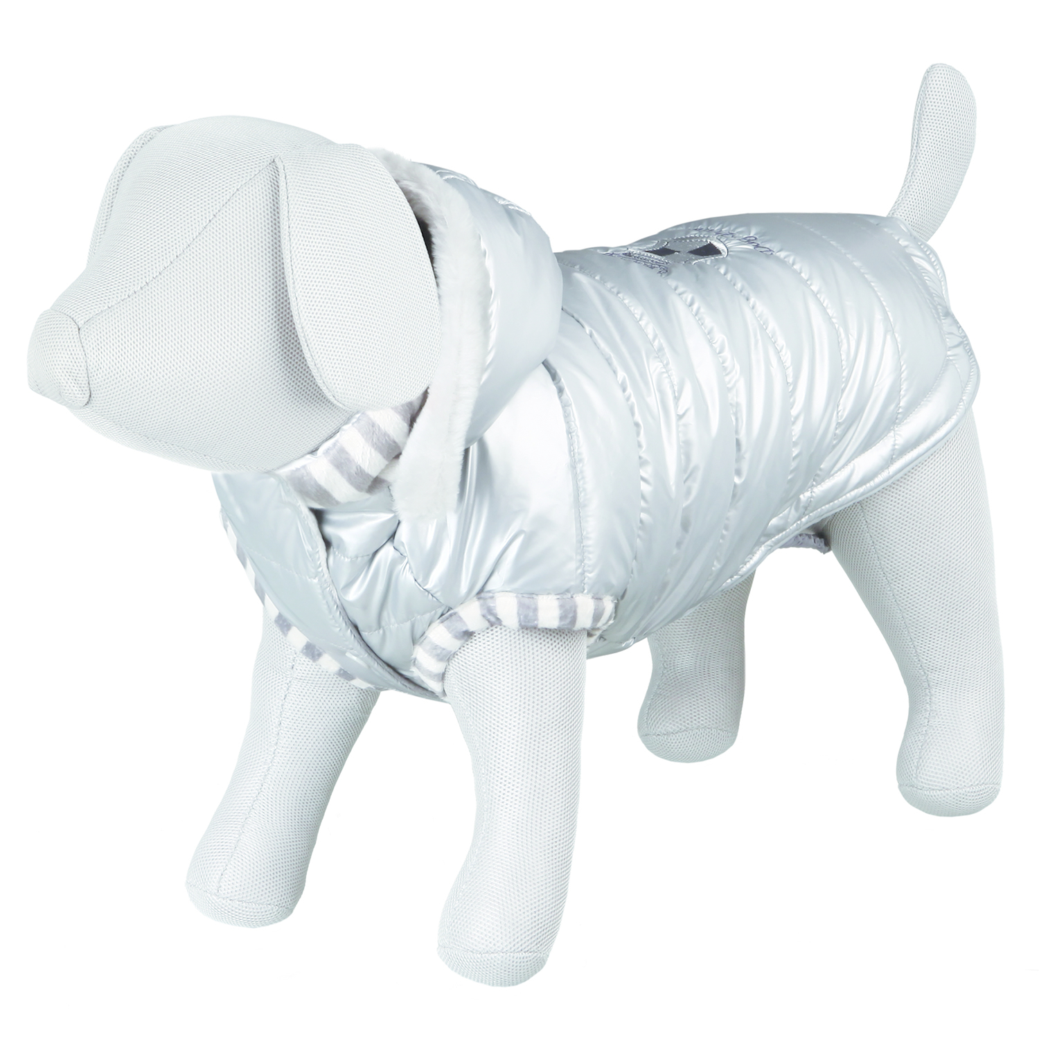 Abrigo Dog Prince, XXS, 24 cm, Gris plata