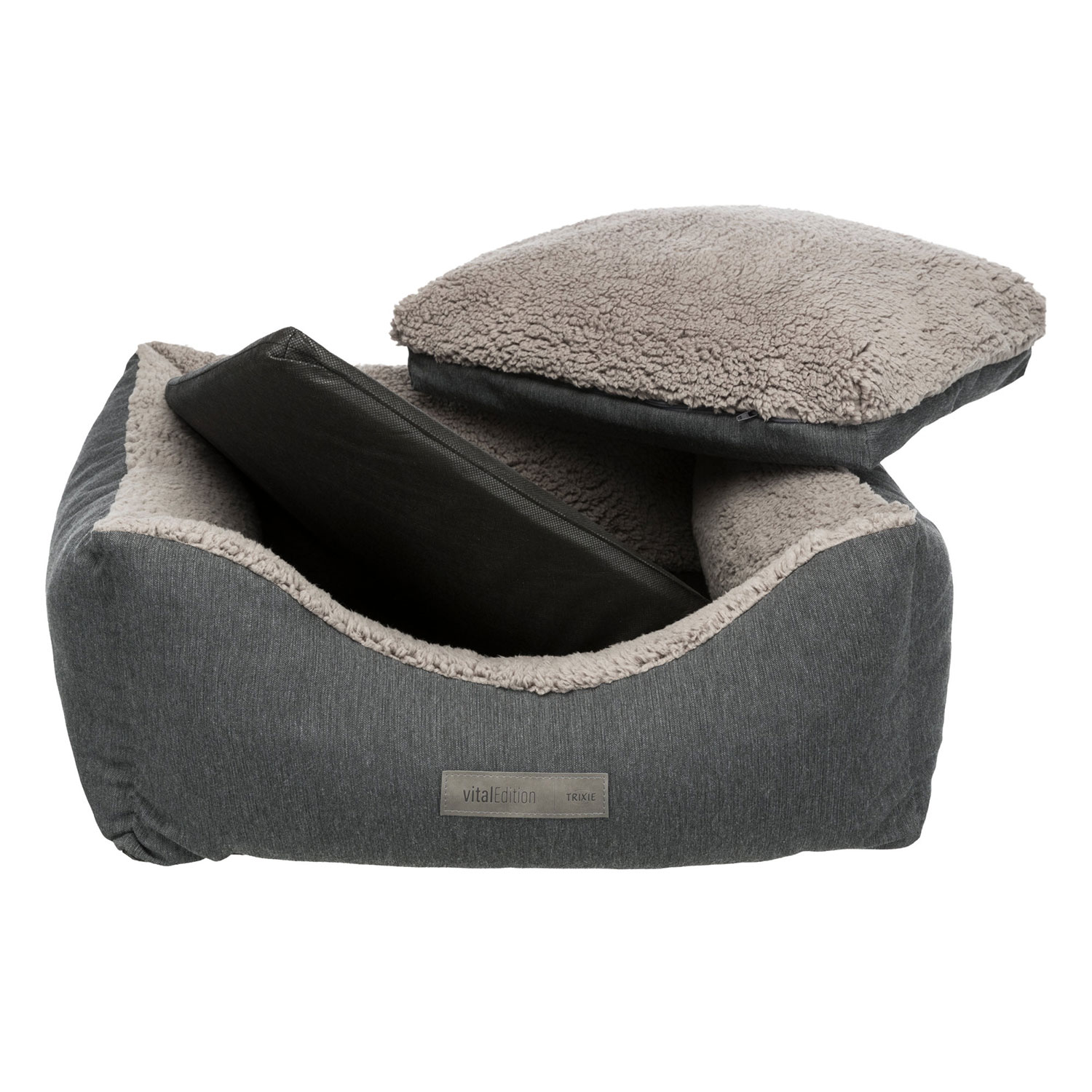 Cama Vital Bendson, 70 × 60 cm, gris oscuro/gris claro