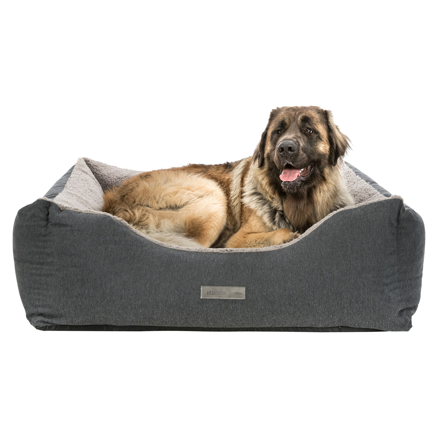 Cama Vital Bendson, 115 × 105 cm, gris oscuro/gris claro