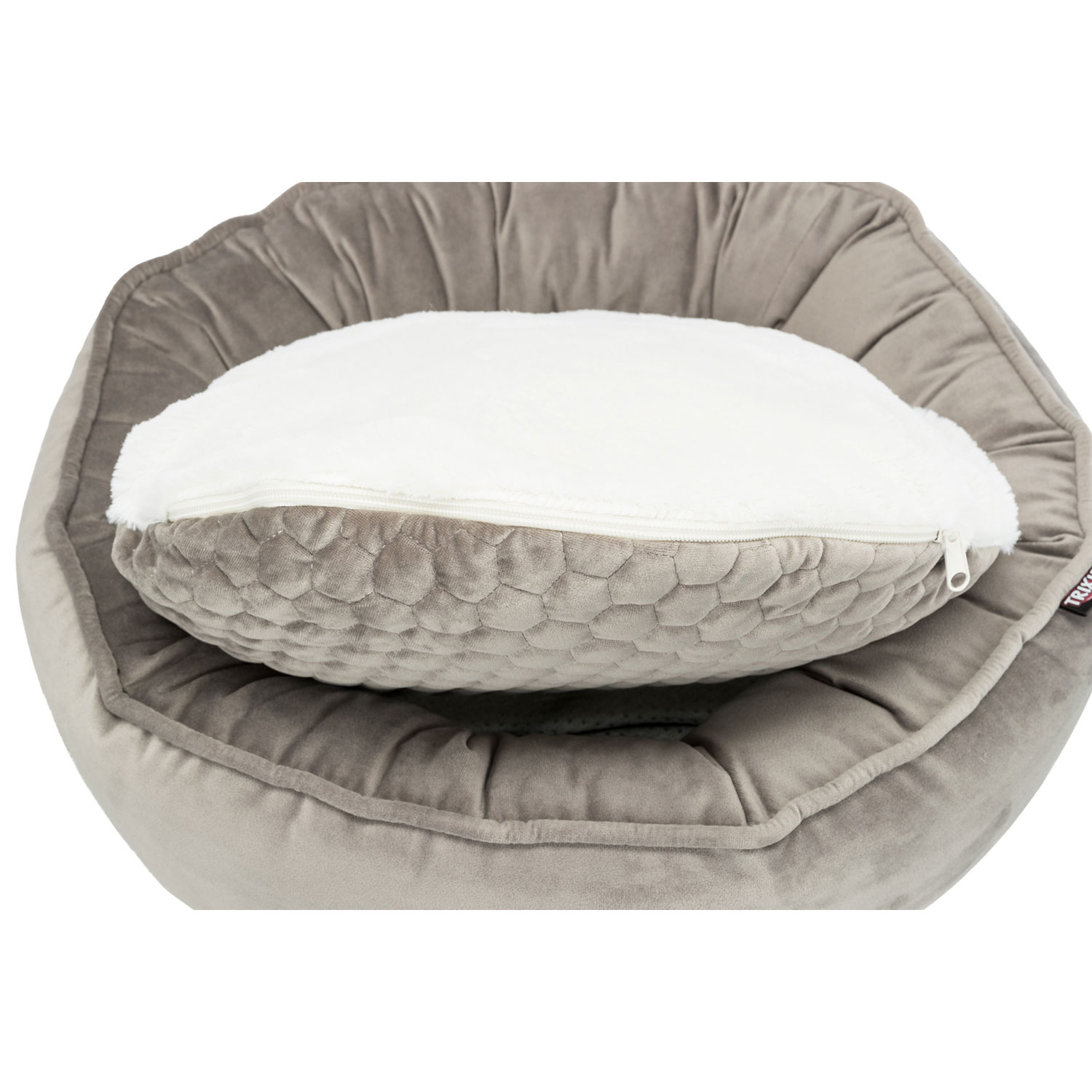 Cama Livia, ø 50 cm, taupe/crema