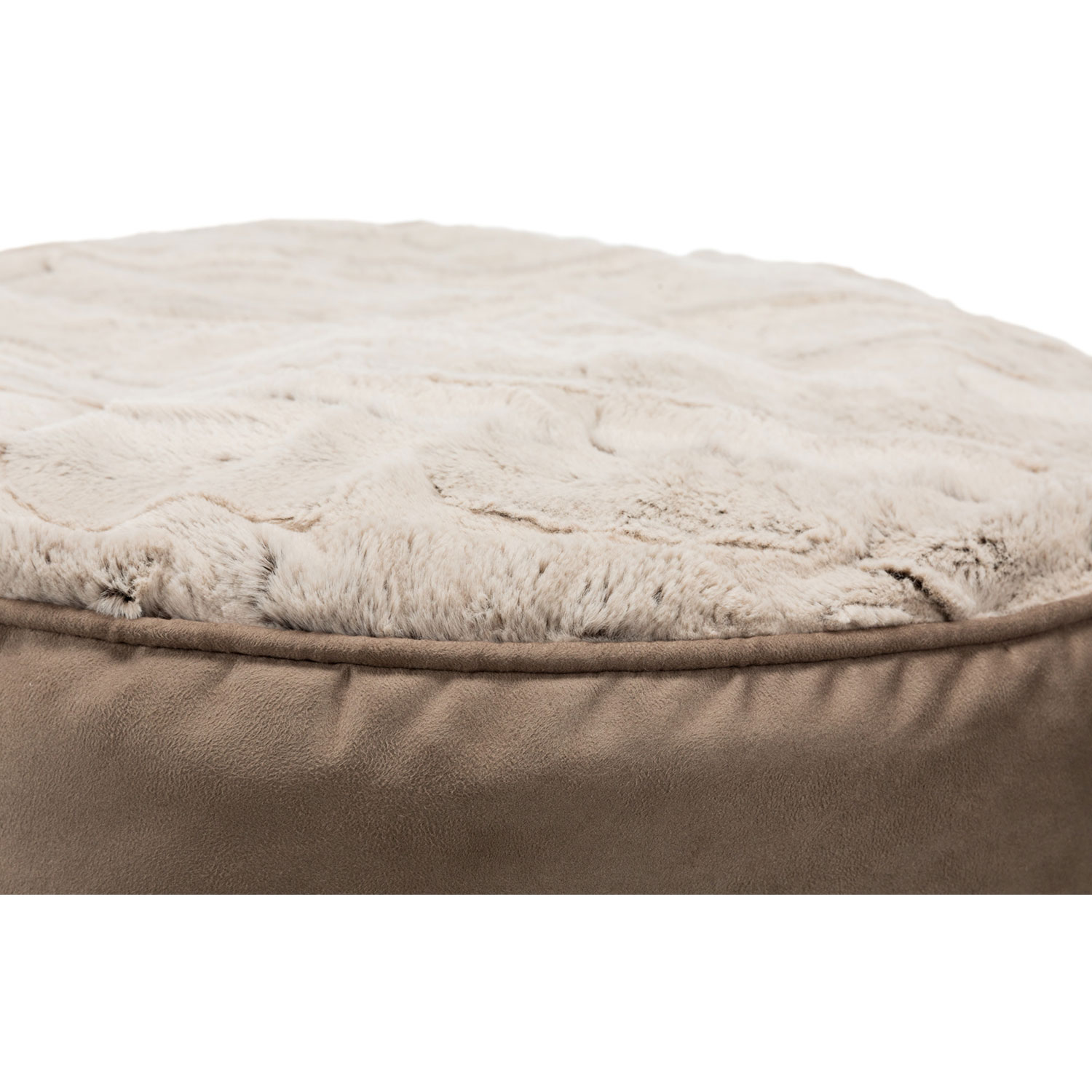 Cojín Bolle, ø 60 cm, marrón/beige