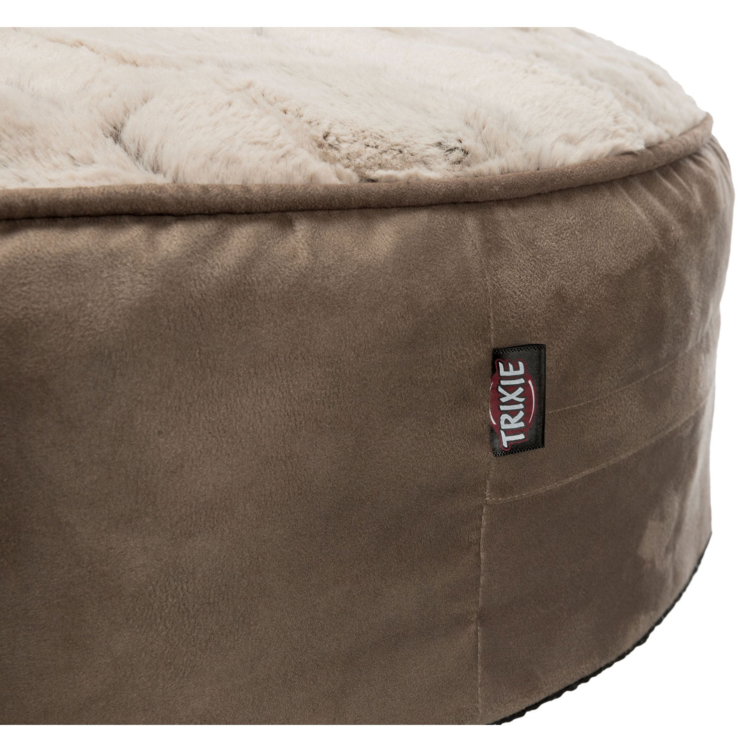Cojín Bolle, ø 60 cm, marrón/beige