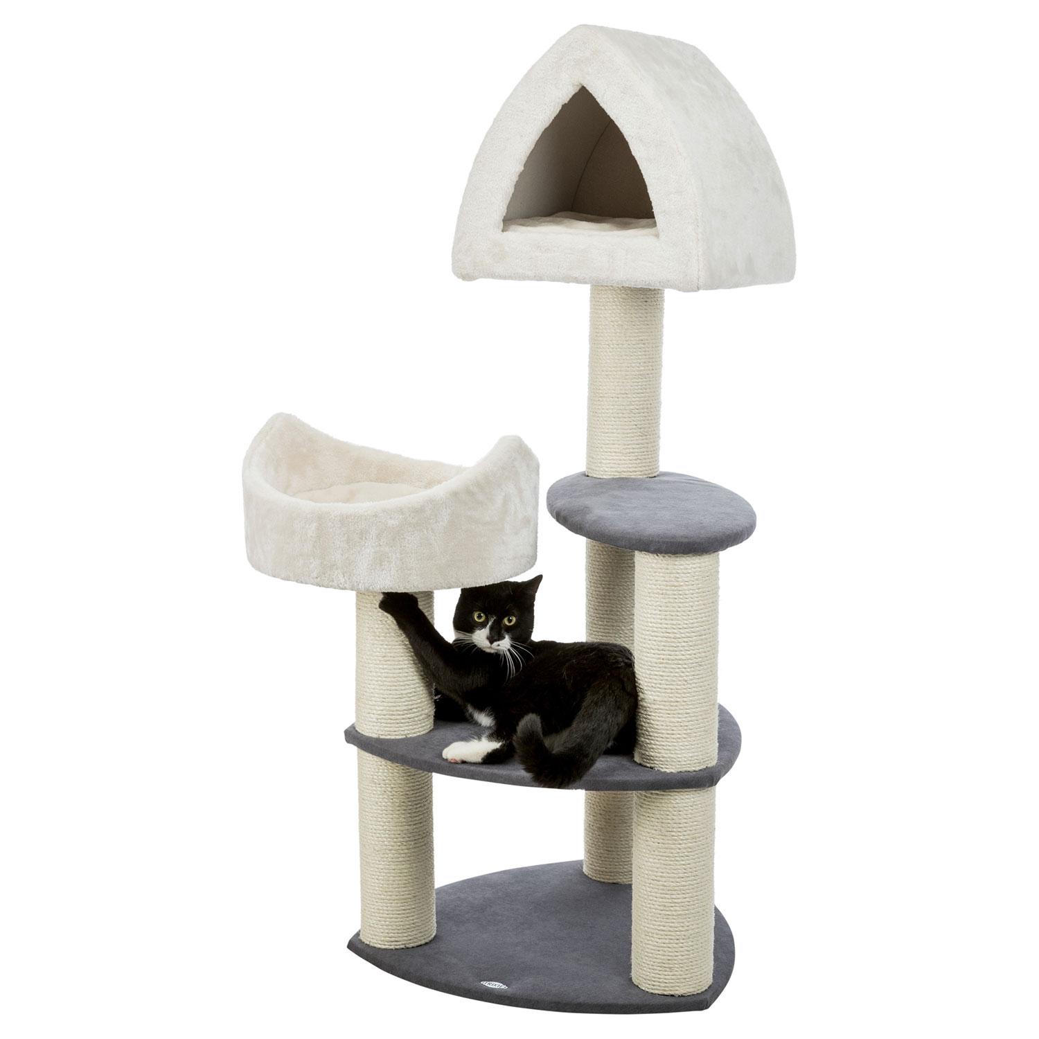 Poste Rascador Marcy Soft, 130 cm, crema/gris