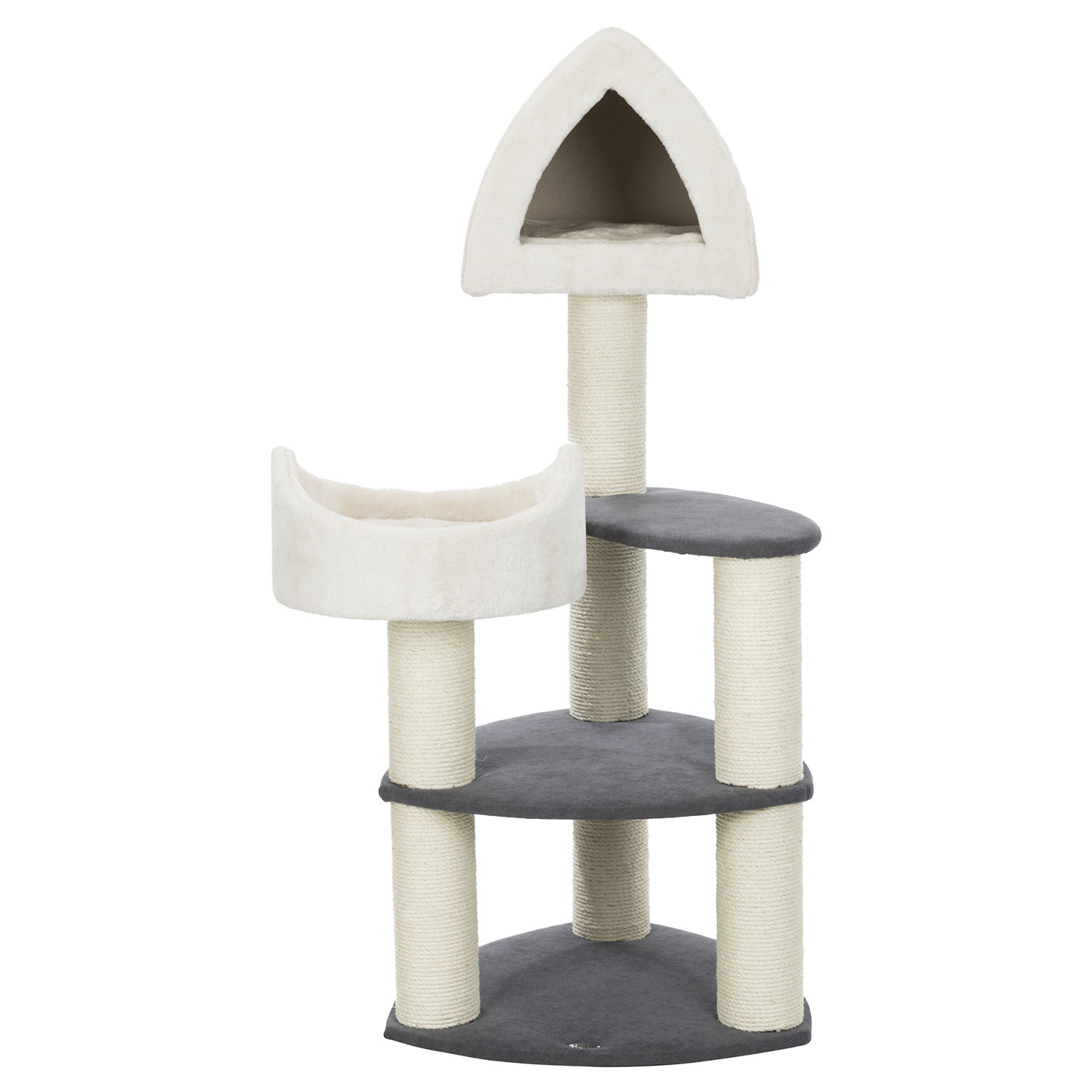 Poste Rascador Marcy Soft, 130 cm, crema/gris