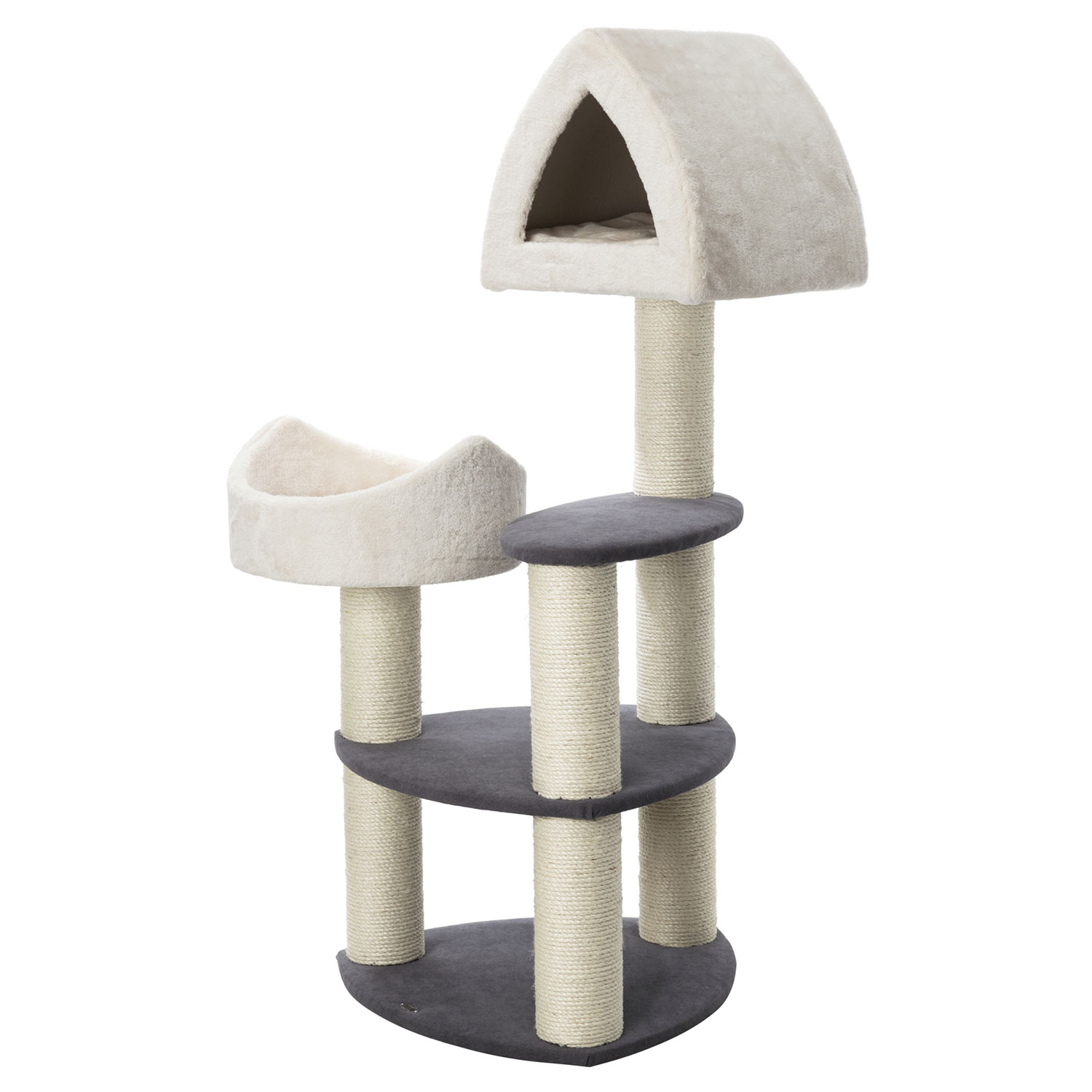 Poste Rascador Marcy Soft, 130 cm, crema/gris