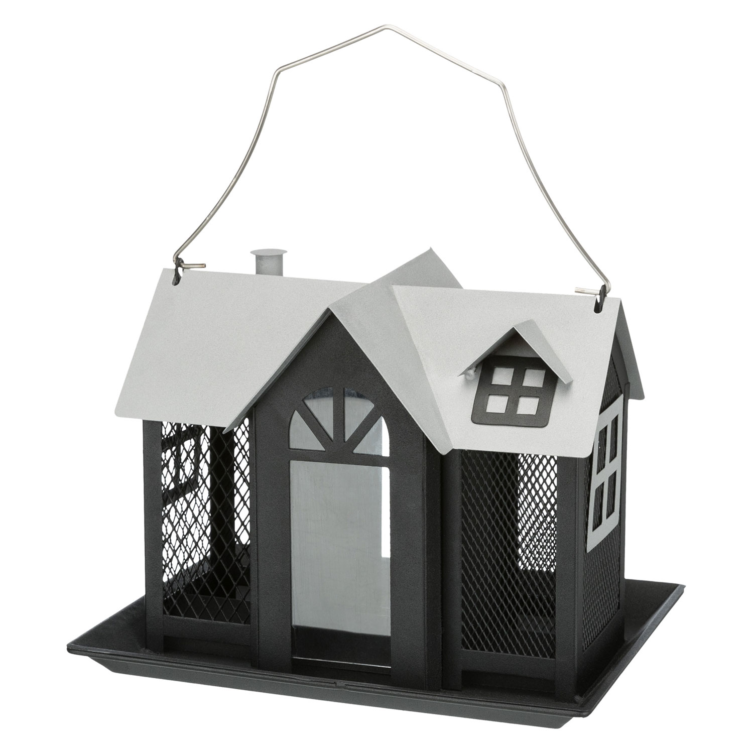 Comedero Pájaros, 2.000 ml/26 × 19 × 19 cm, negro