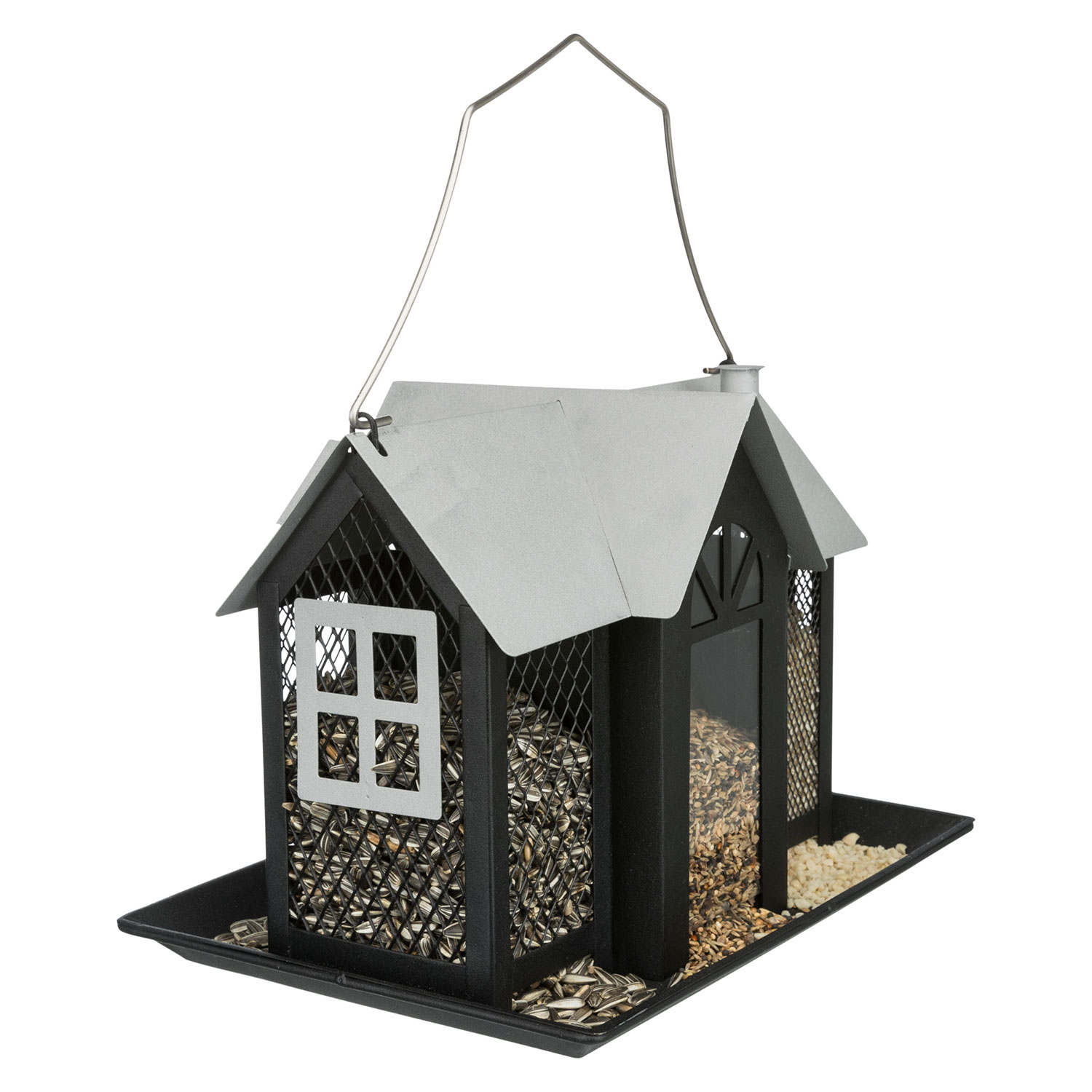 Comedero Pájaros, 2.000 ml/26 × 19 × 19 cm, negro