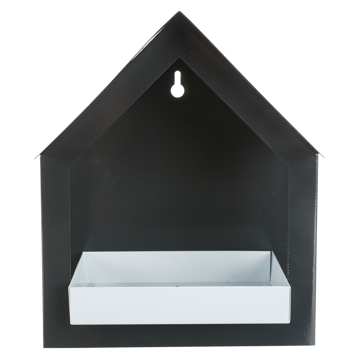 Comedero Pájaros para sujeción a la pared, 400 ml/19 × 23 × 10 cm, antracita/blanco