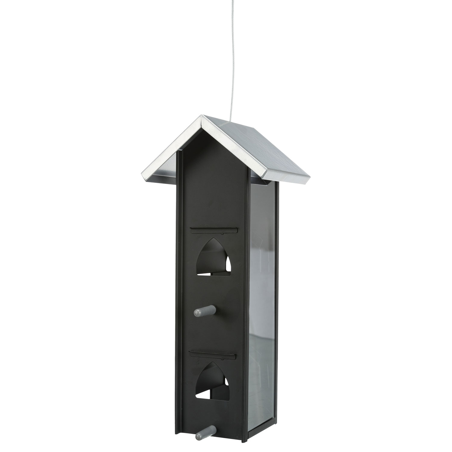 Comedero Pájaros, 750 ml/12 × 28 × 12 cm, negro